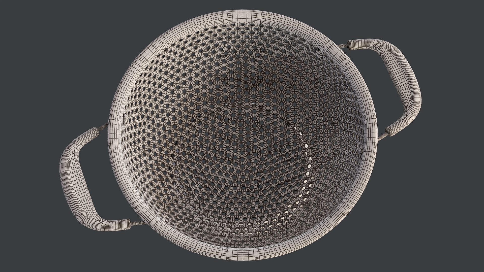 Stainless Steel Colander 02 PBR 3D model_17