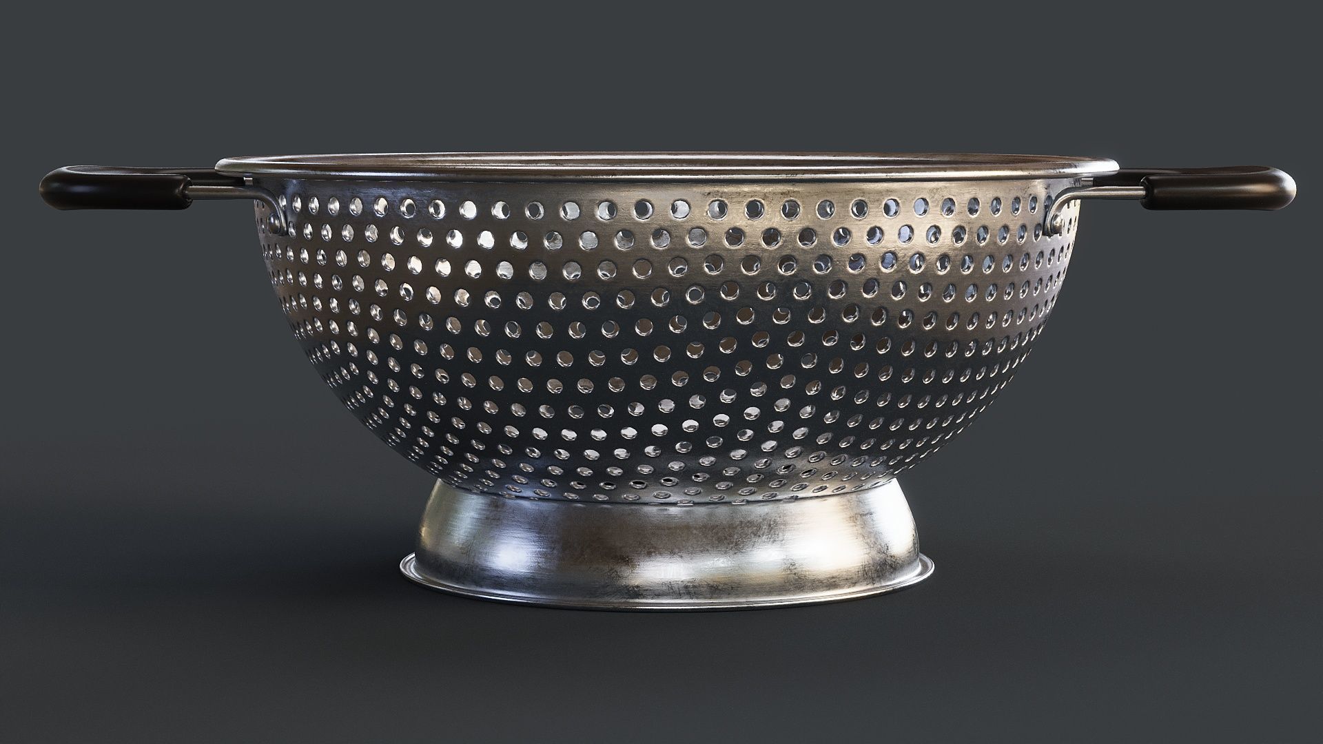 Stainless Steel Colander 02 PBR 3D model_6