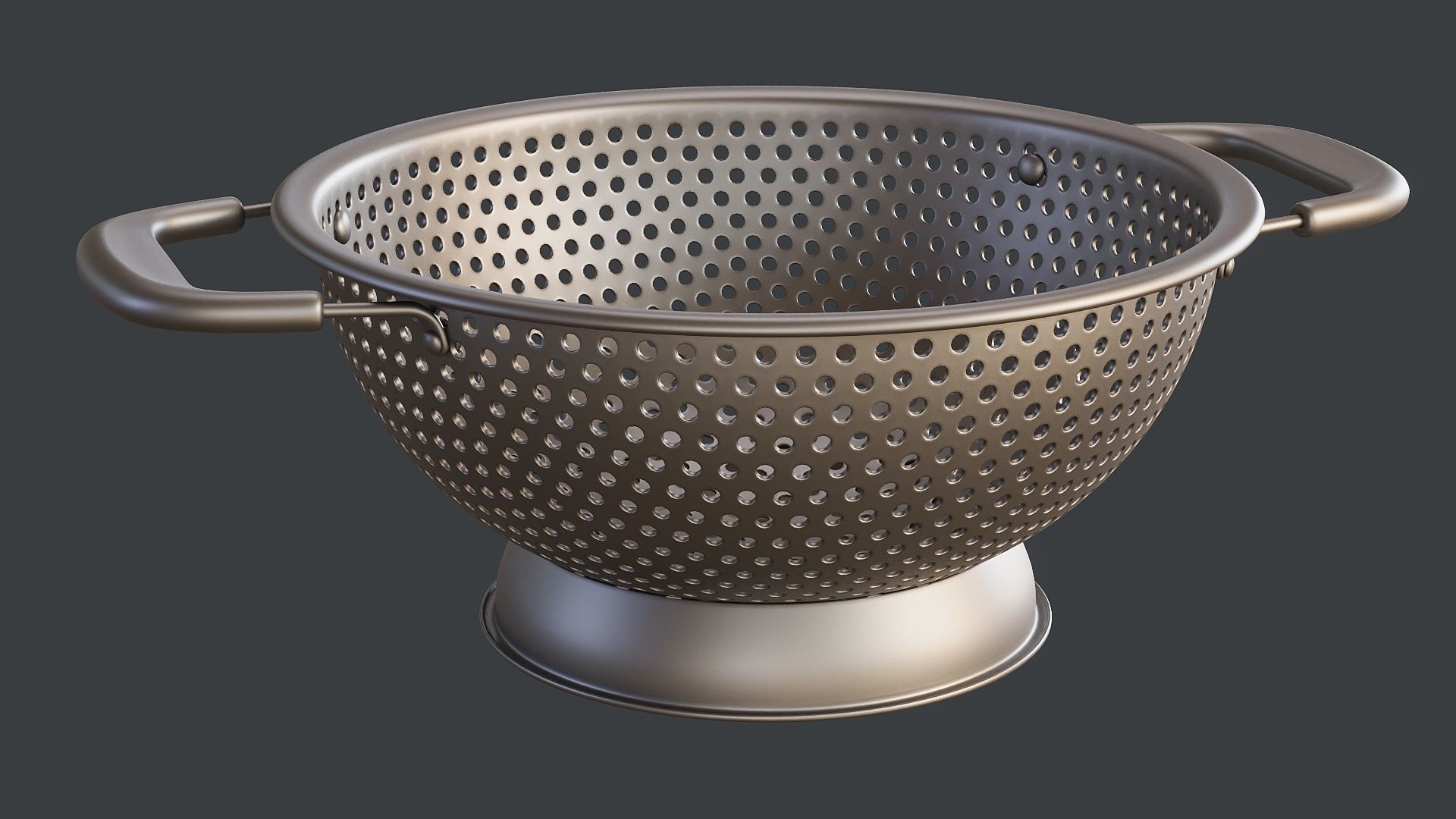 Stainless Steel Colander 02 PBR 3D model_11