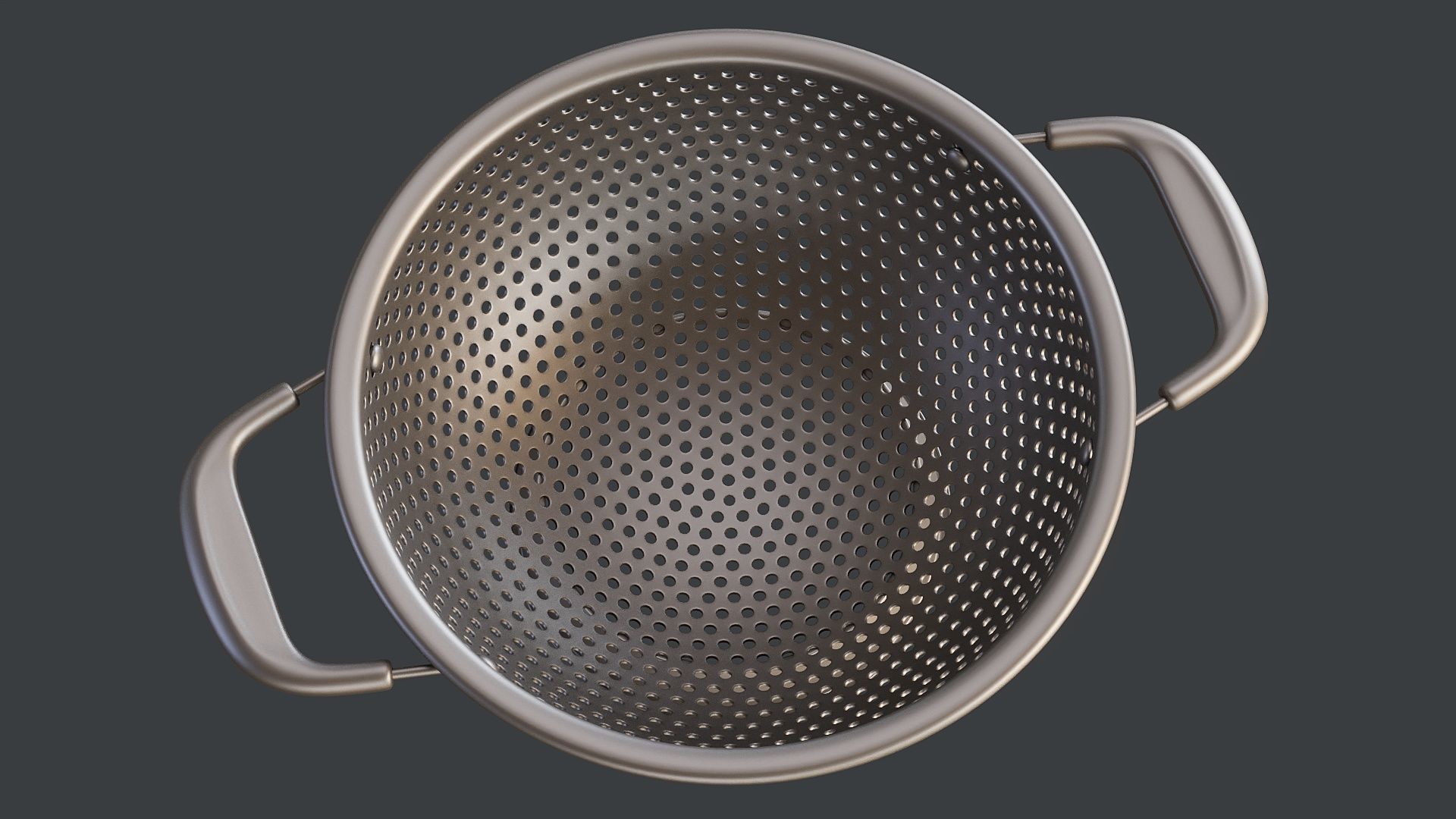 Stainless Steel Colander 02 PBR 3D model_15