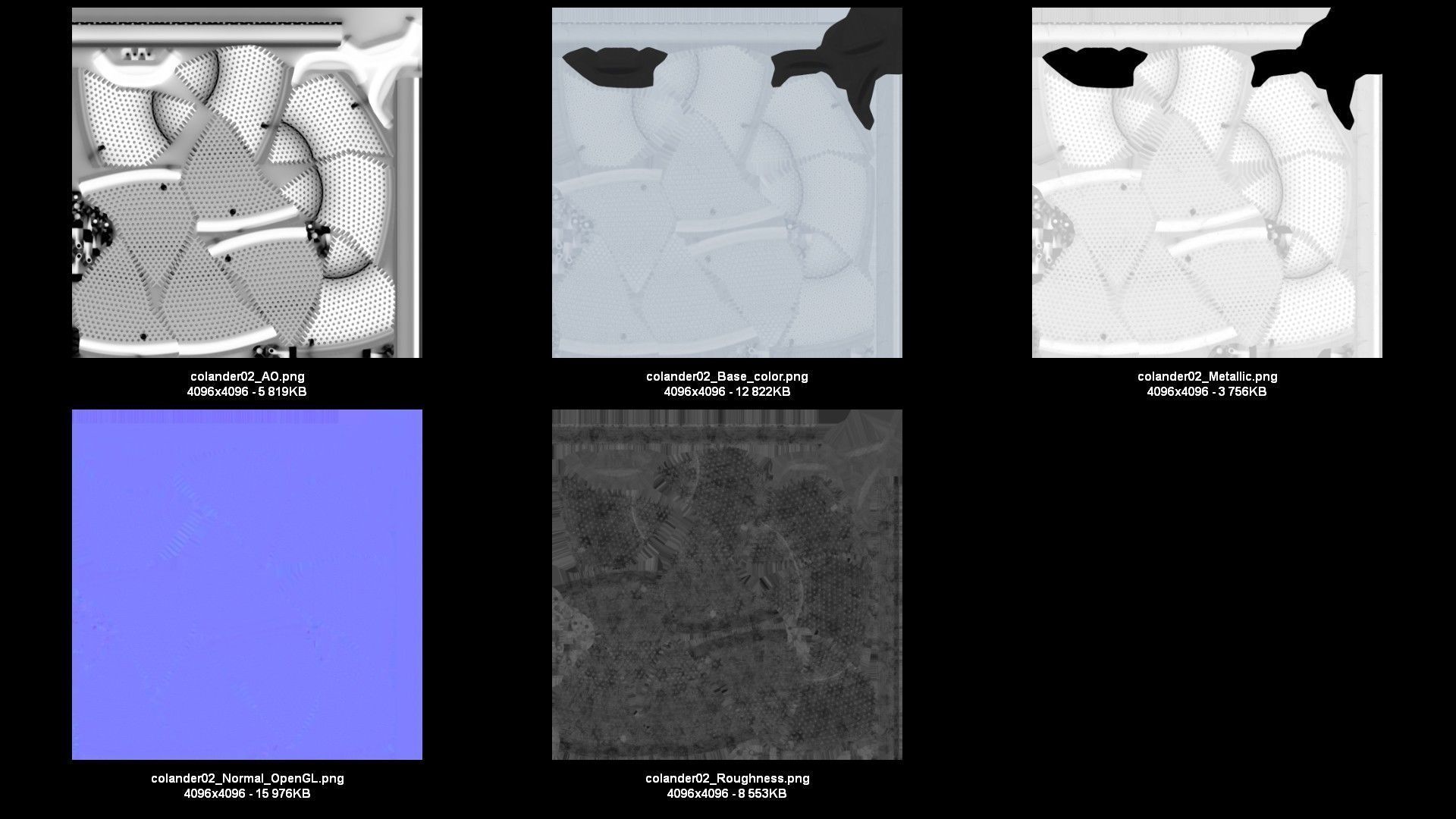 Stainless Steel Colander 02 PBR 3D model_20