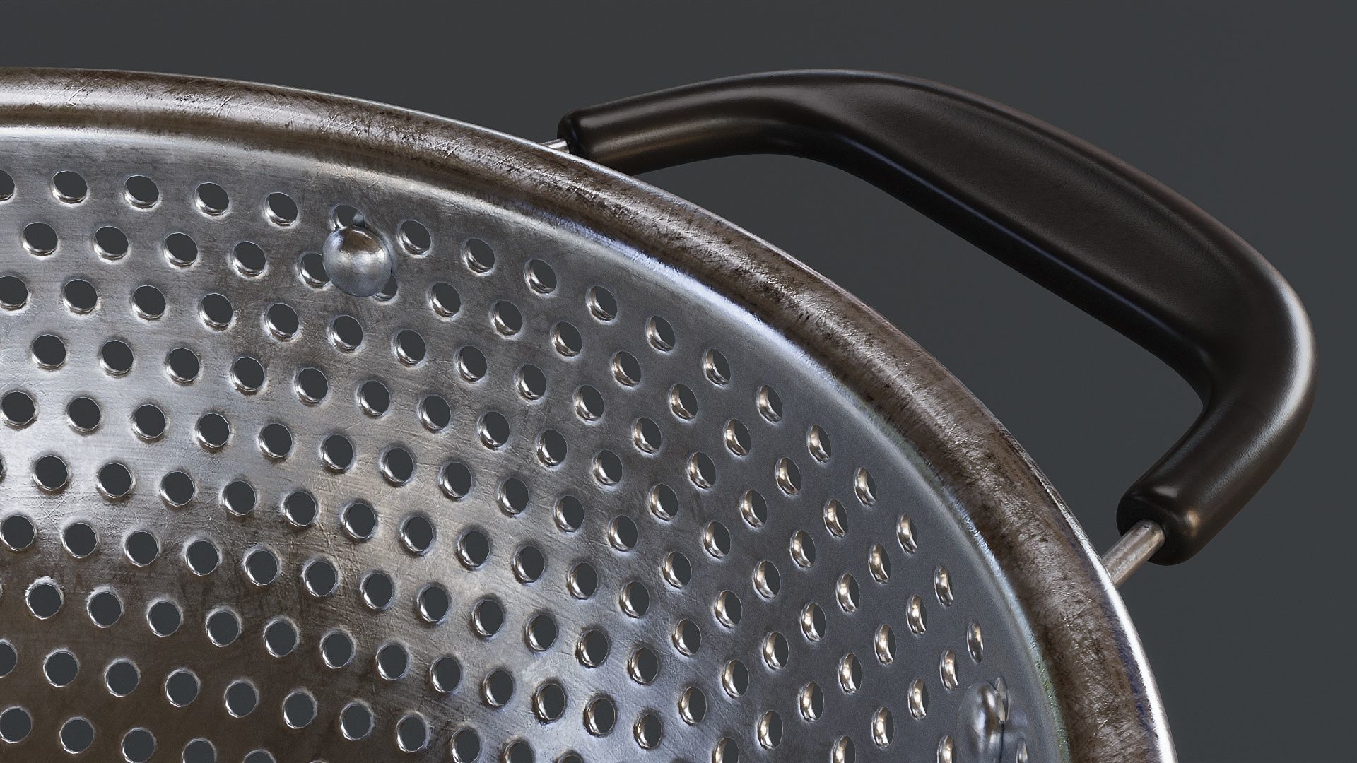 Stainless Steel Colander 02 PBR 3D model_9