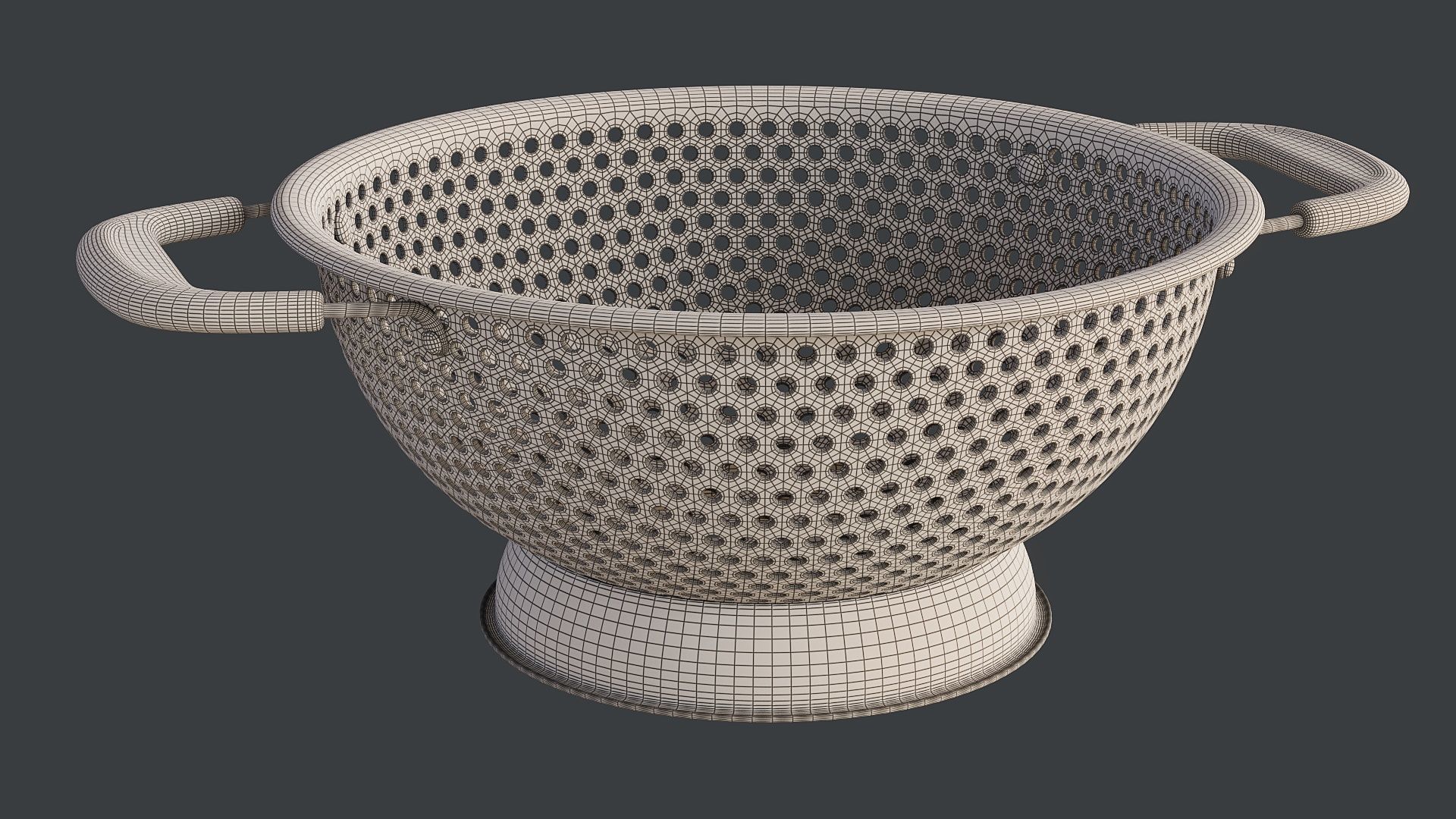 Stainless Steel Colander 02 PBR 3D model_13