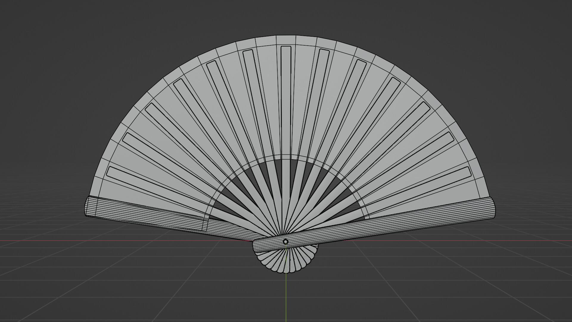 Chinese Folding Fan - Blender PBR textured Rigged Animated Low-poly 3D model_7