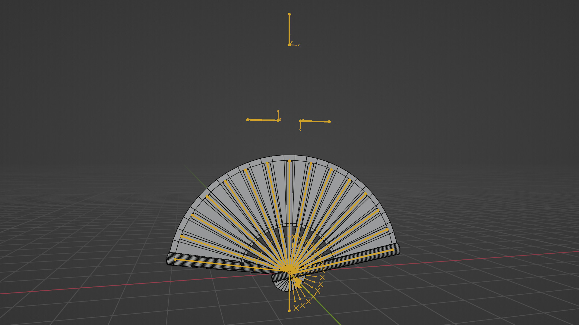 Chinese Folding Fan - Blender PBR textured Rigged Animated Low-poly 3D model_6
