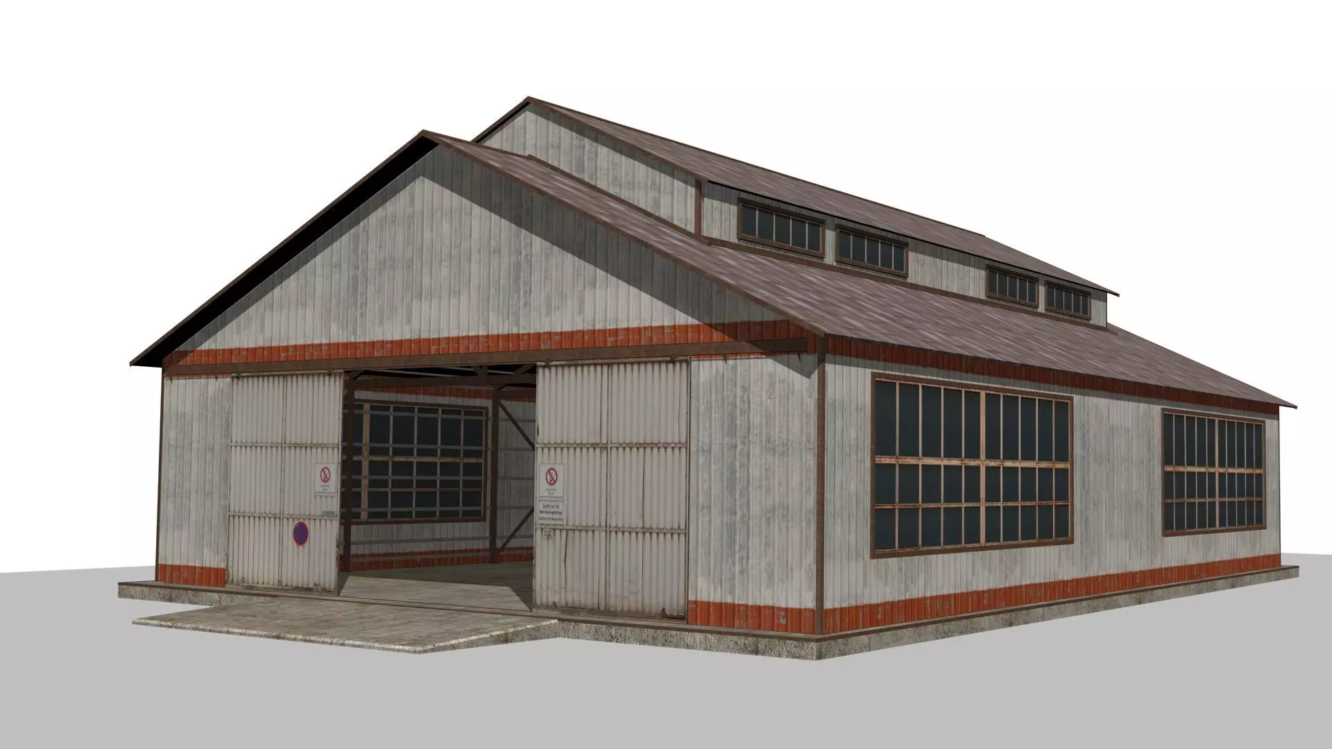 Warehouse house Low-poly 3D model