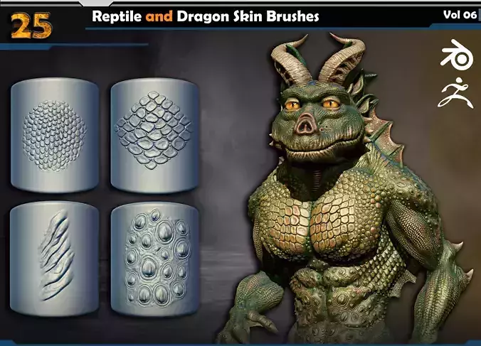 Reptile and Dragon Skin Brushes  Vol 06