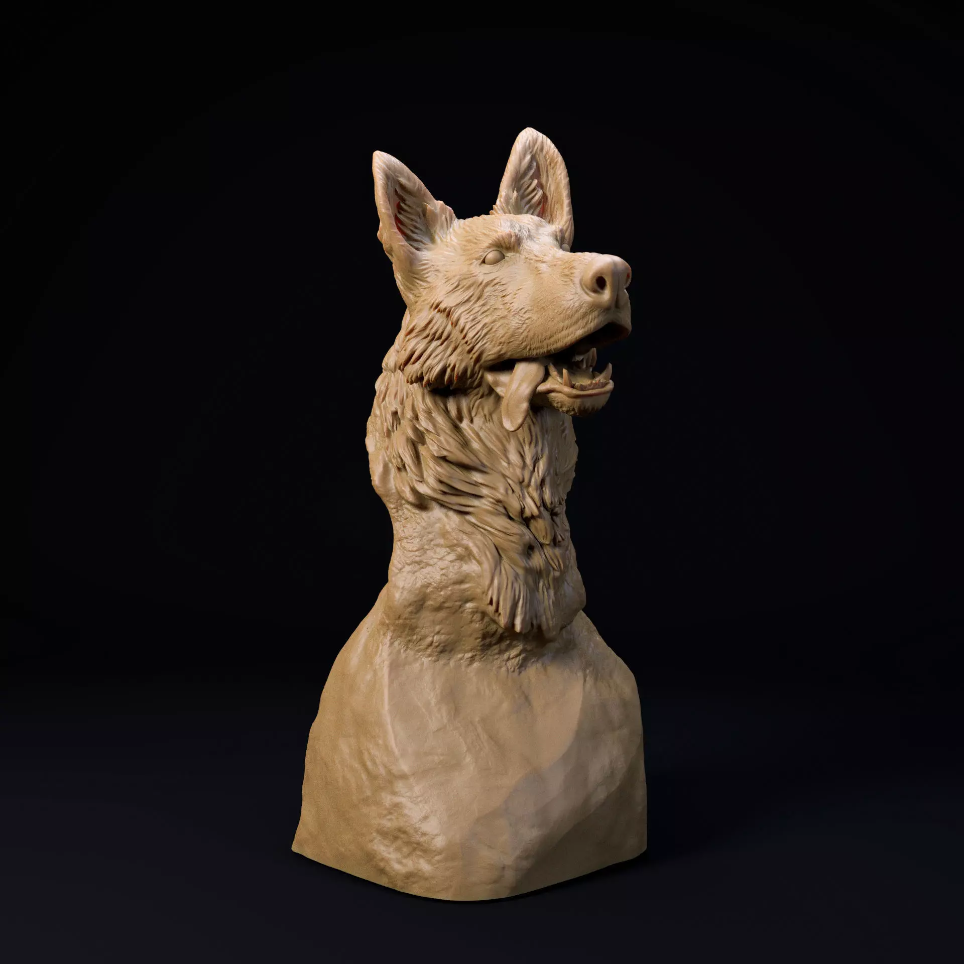 German Shepherd bust - pre supported 3D print model