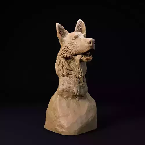 German Shepherd bust - pre supported