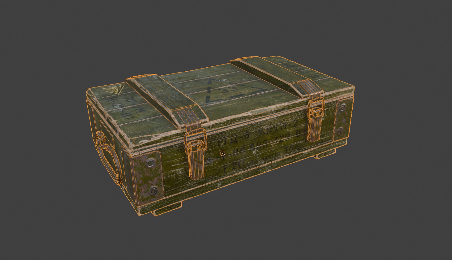 Wooden military ammo box case crate Low-poly 3D model_4