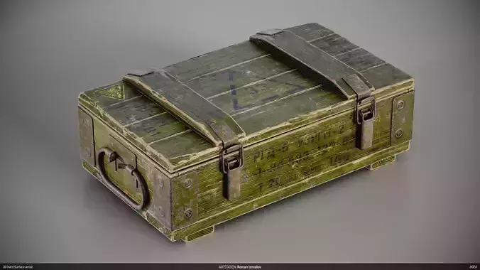 Wooden military ammo box case crate