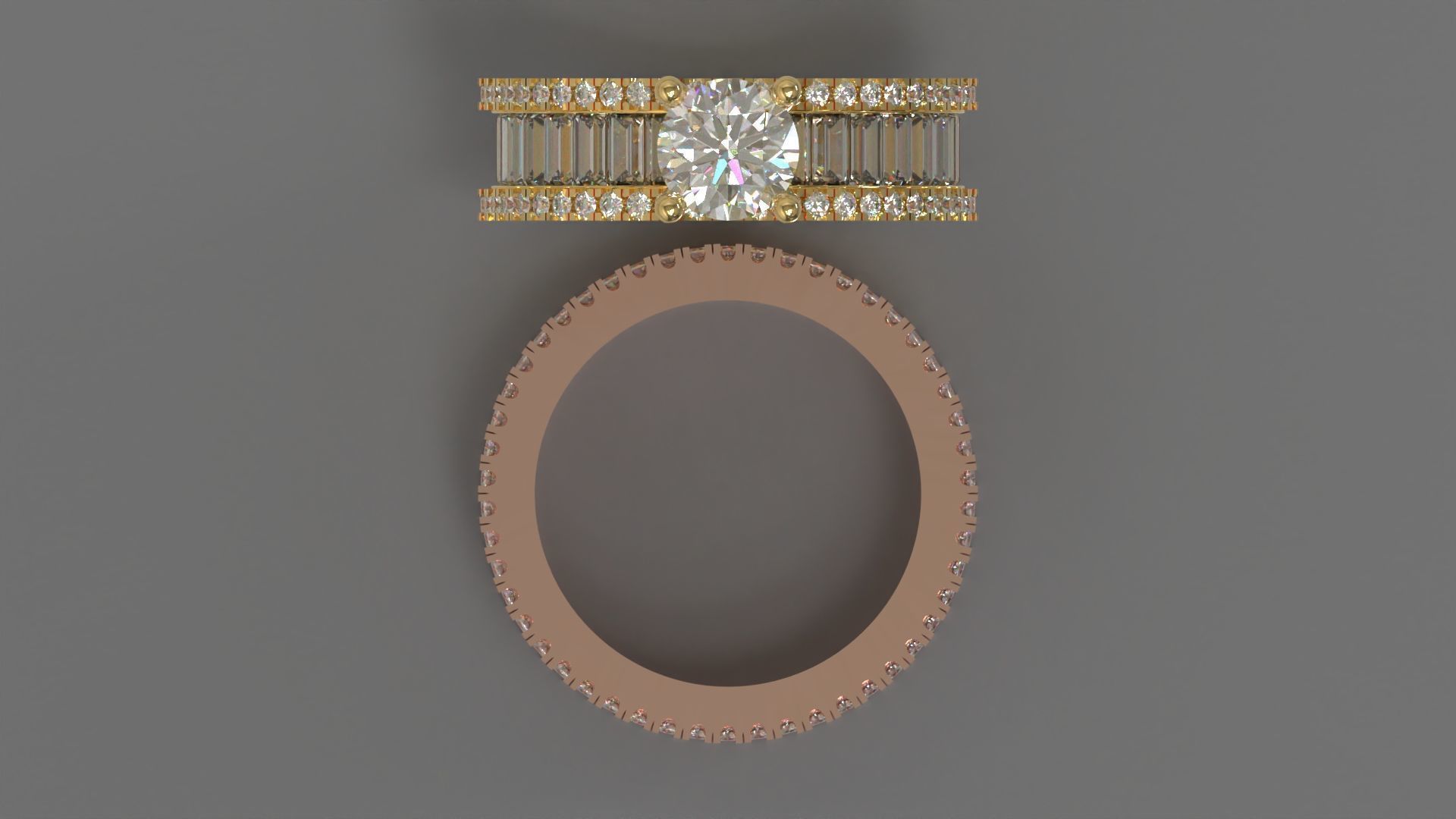 Couple Ring Diamond Luxyry cad file 003 3D print model_16