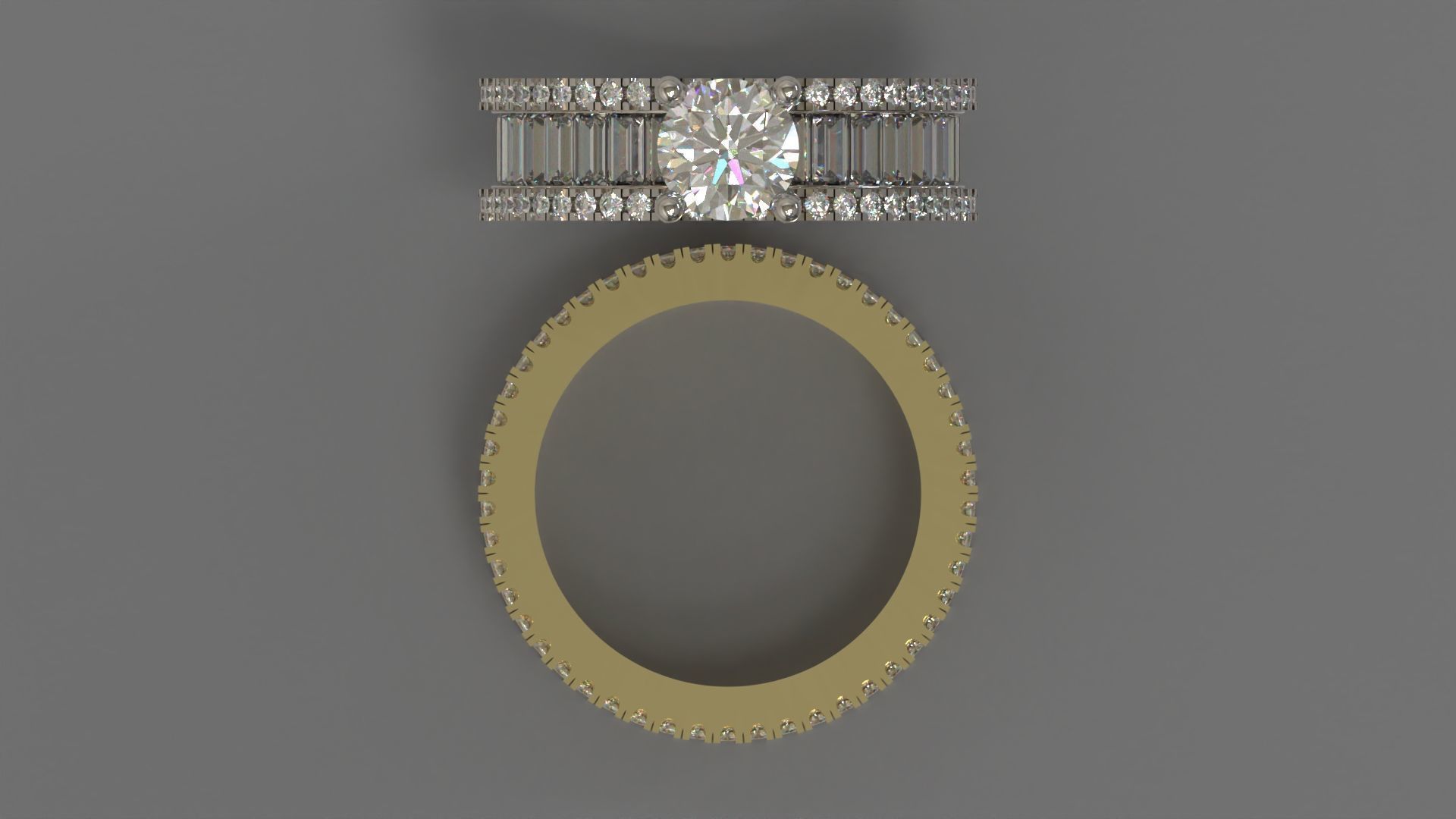 Couple Ring Diamond Luxyry cad file 003 3D print model_15