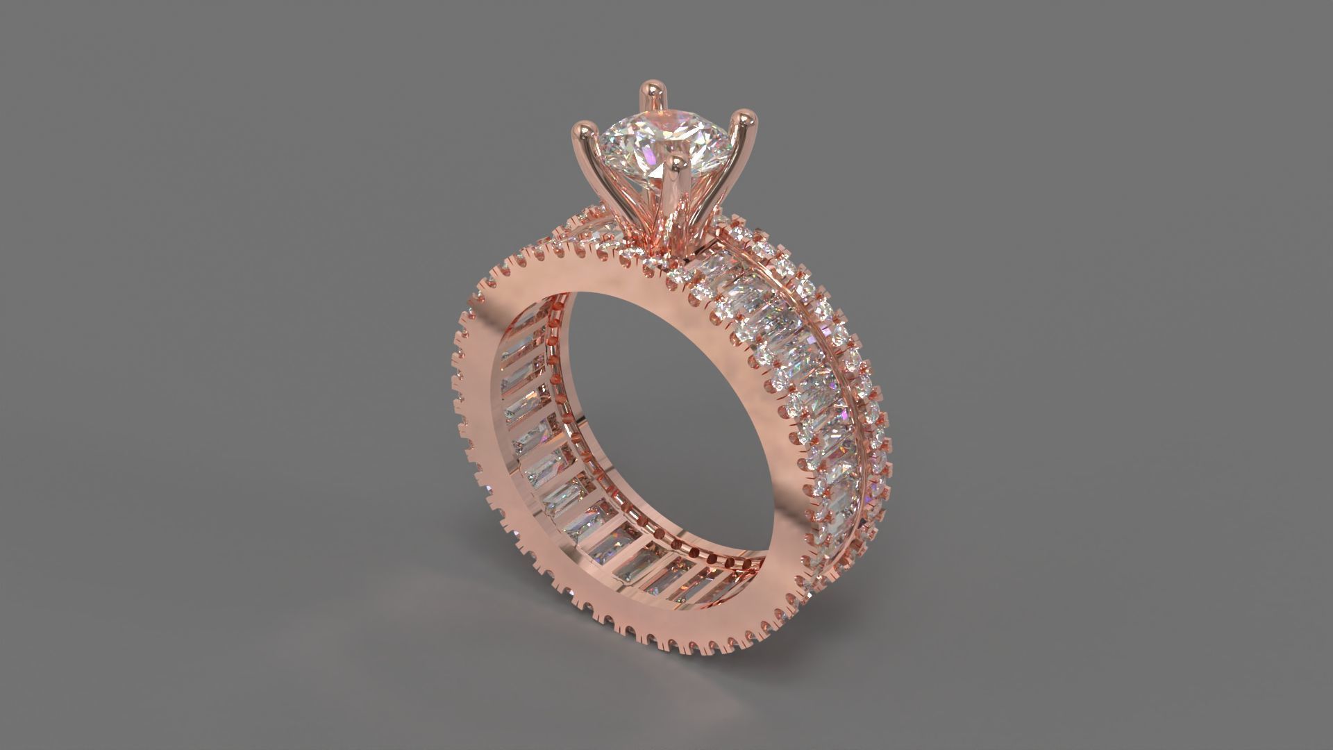 Couple Ring Diamond Luxyry cad file 003 3D print model_2