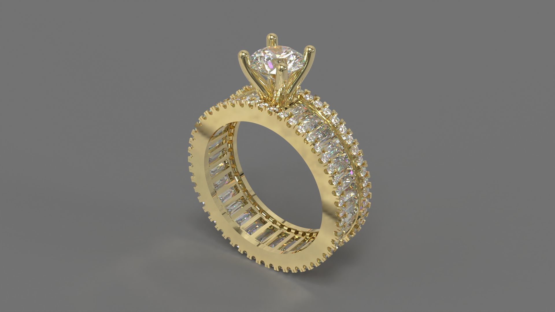 Couple Ring Diamond Luxyry cad file 003 3D print model_4