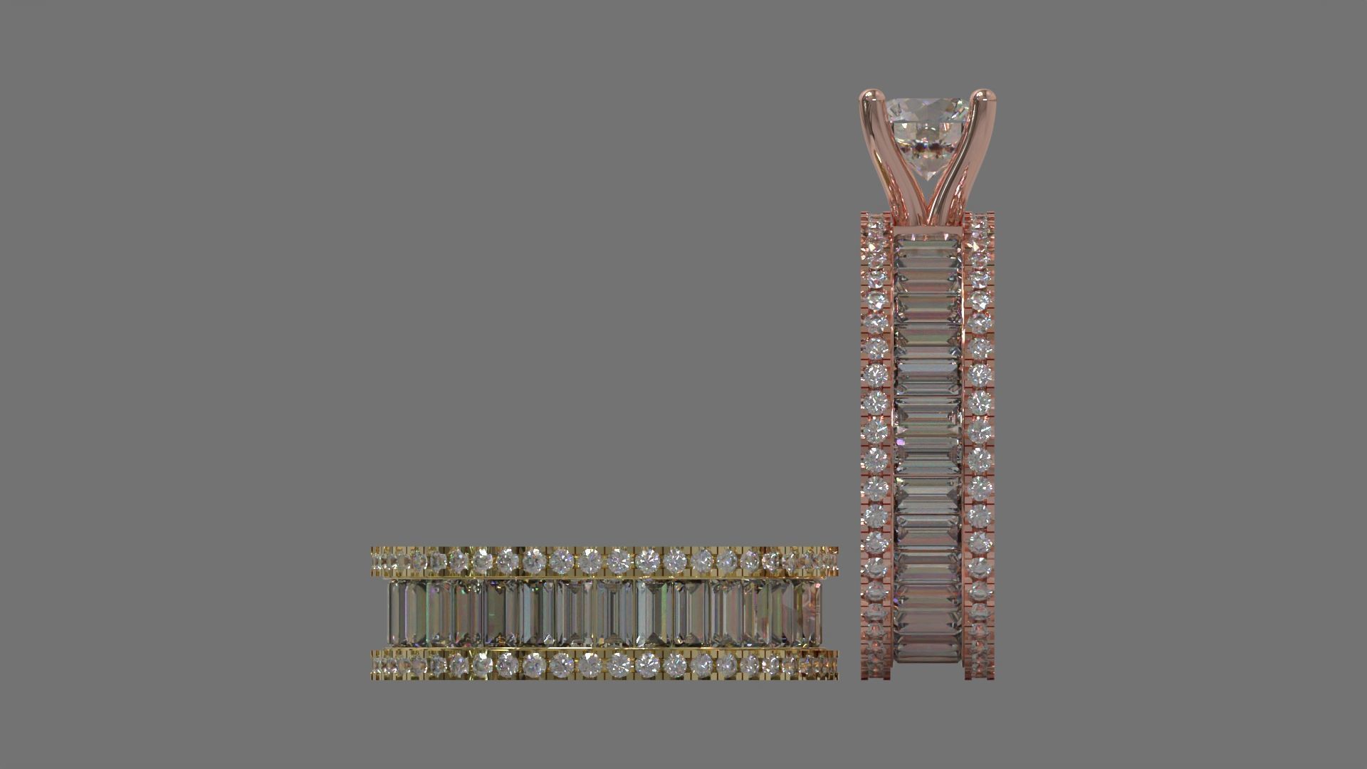 Couple Ring Diamond Luxyry cad file 003 3D print model_19