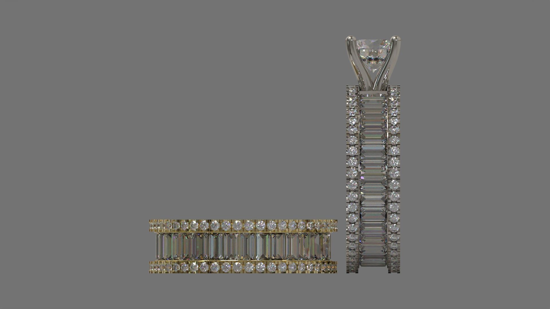 Couple Ring Diamond Luxyry cad file 003 3D print model_14