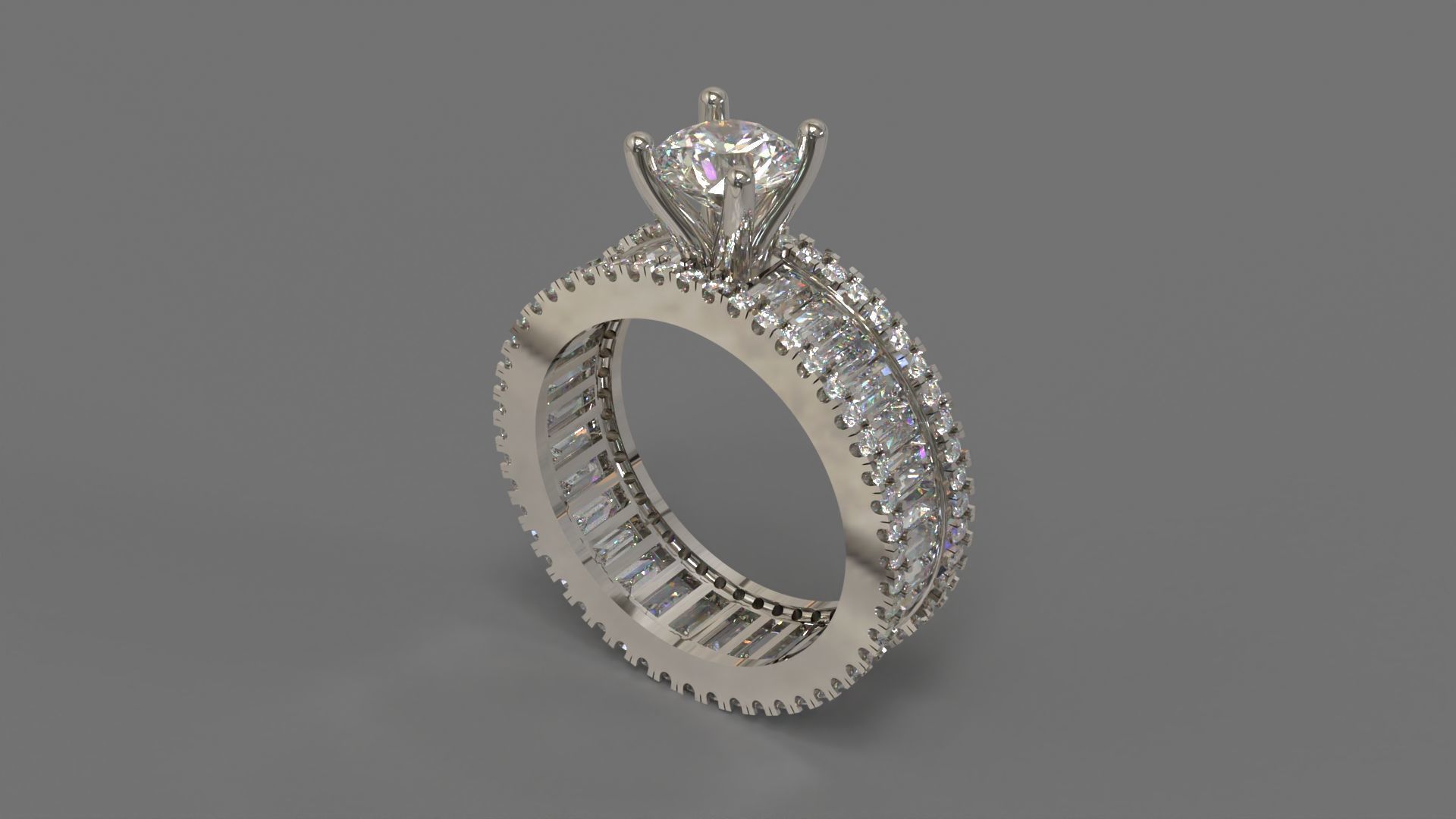 Couple Ring Diamond Luxyry cad file 003 3D print model_3