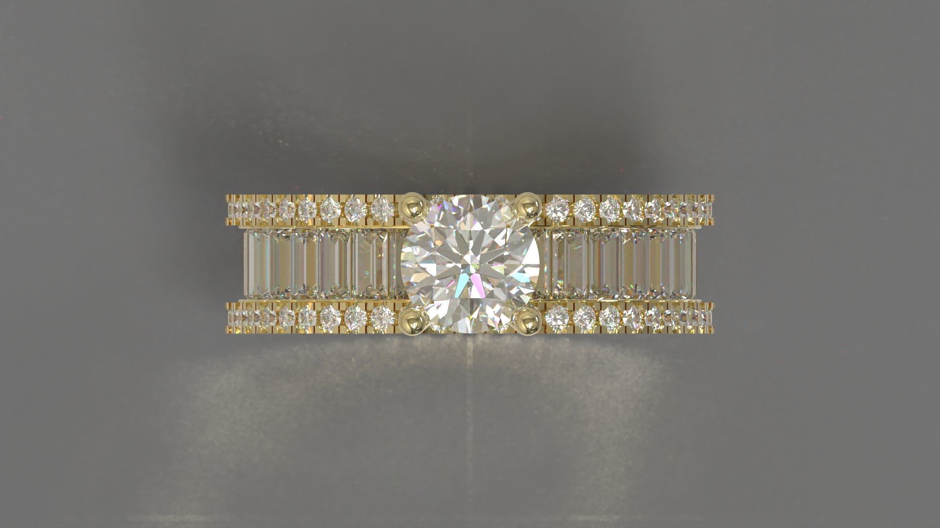 Couple Ring Diamond Luxyry cad file 003 3D print model_7