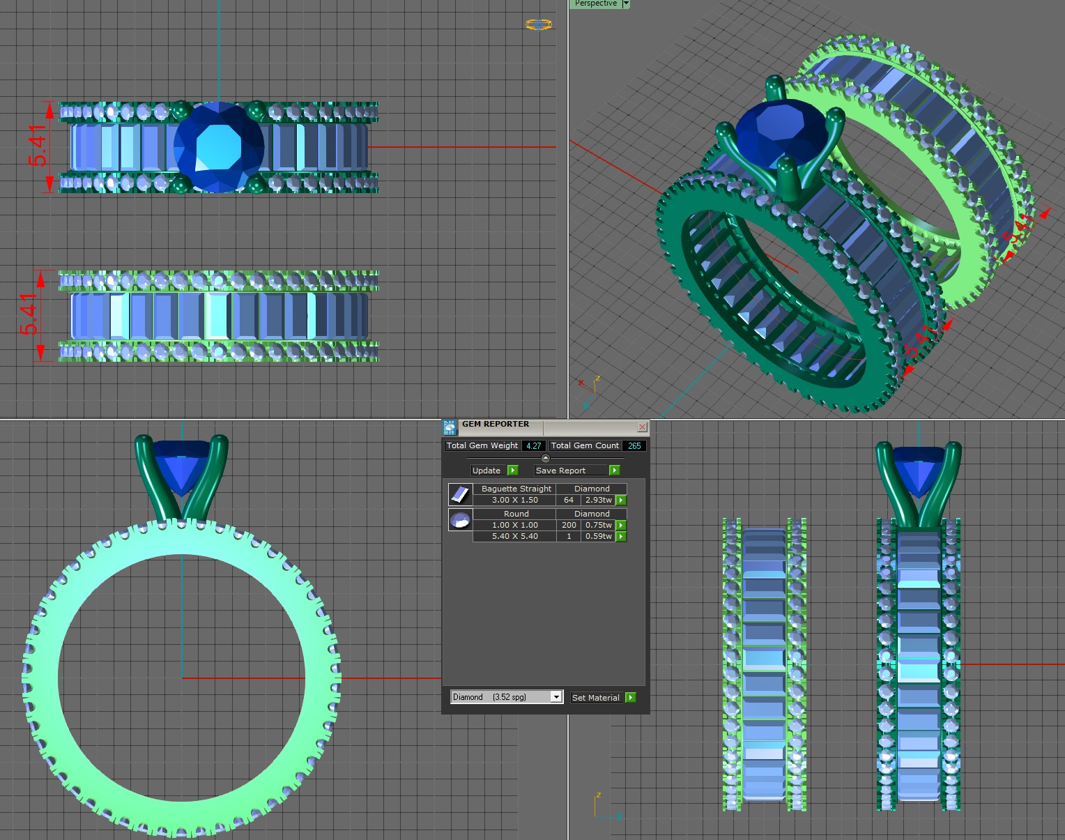 Couple Ring Diamond Luxyry cad file 003 3D print model_17