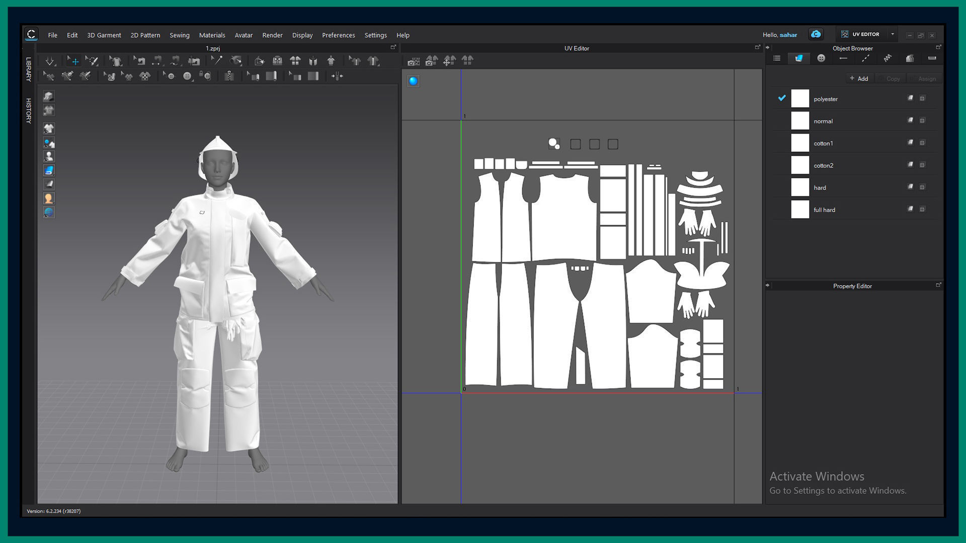 female firefighter uniform with texture 3D model_5