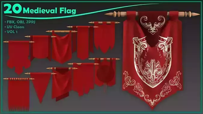 20 medieval flag