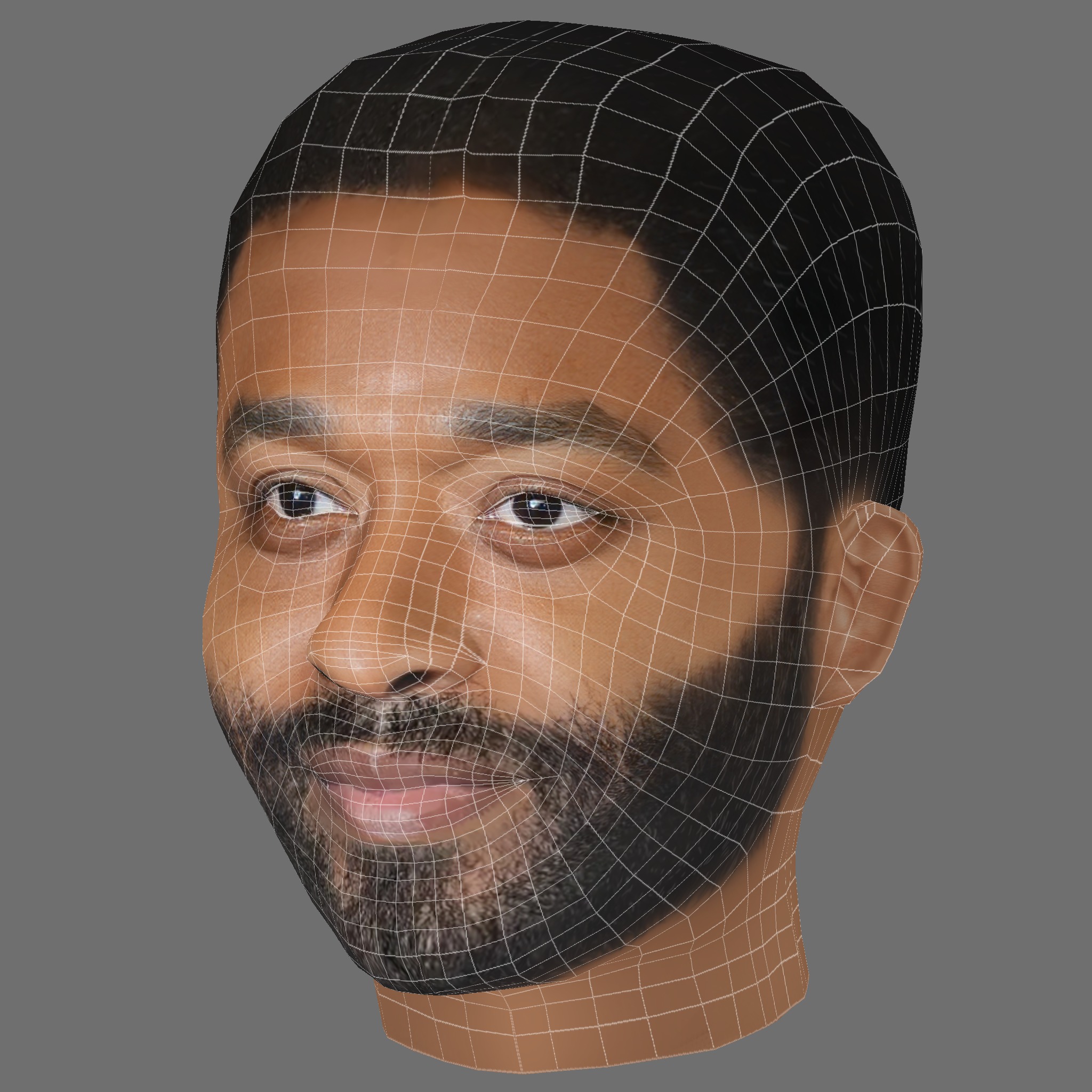 Chiwetel Ejiofor Head - Low poly head for game Low-poly 3D model_7