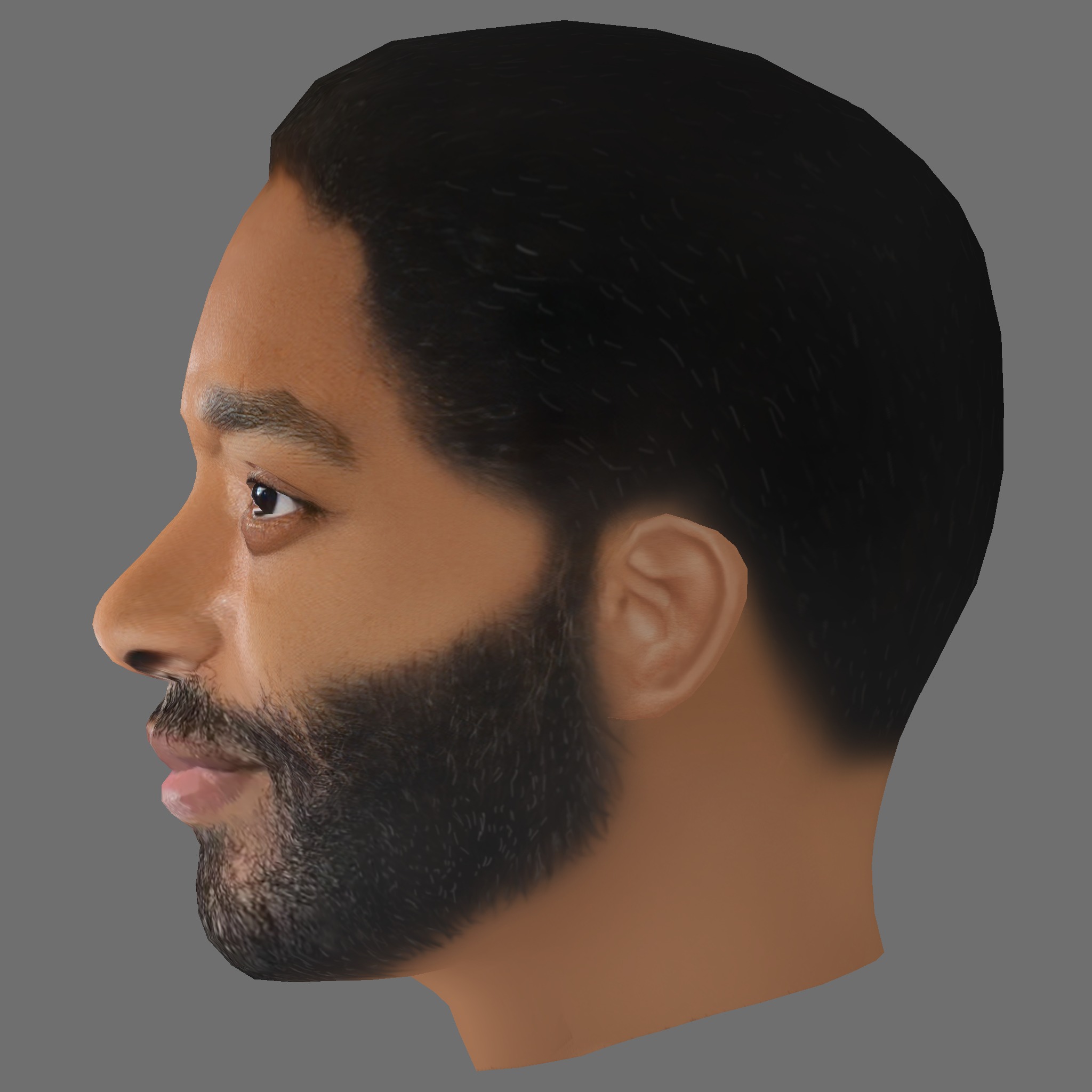 Chiwetel Ejiofor Head - Low poly head for game Low-poly 3D model_2