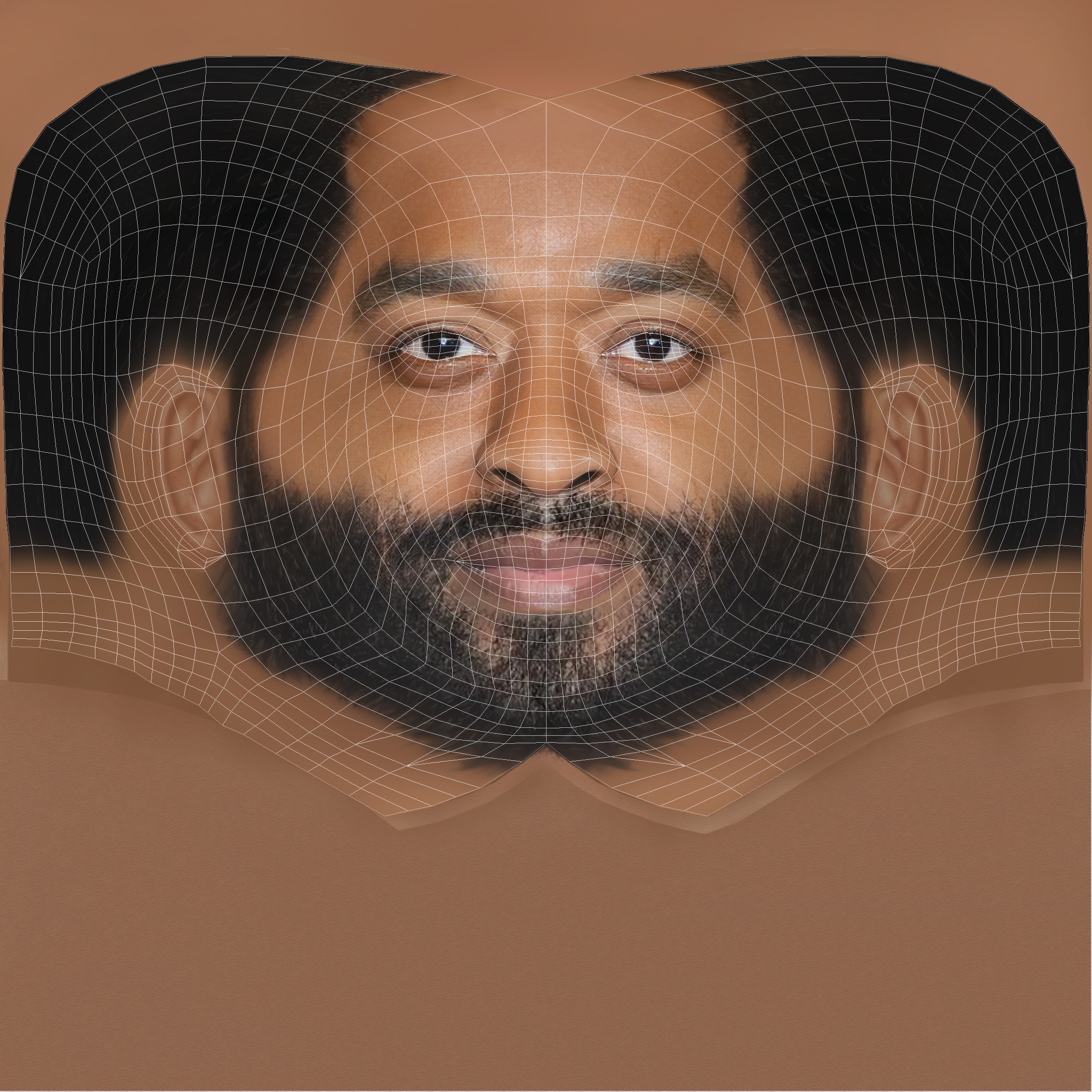Chiwetel Ejiofor Head - Low poly head for game Low-poly 3D model_8