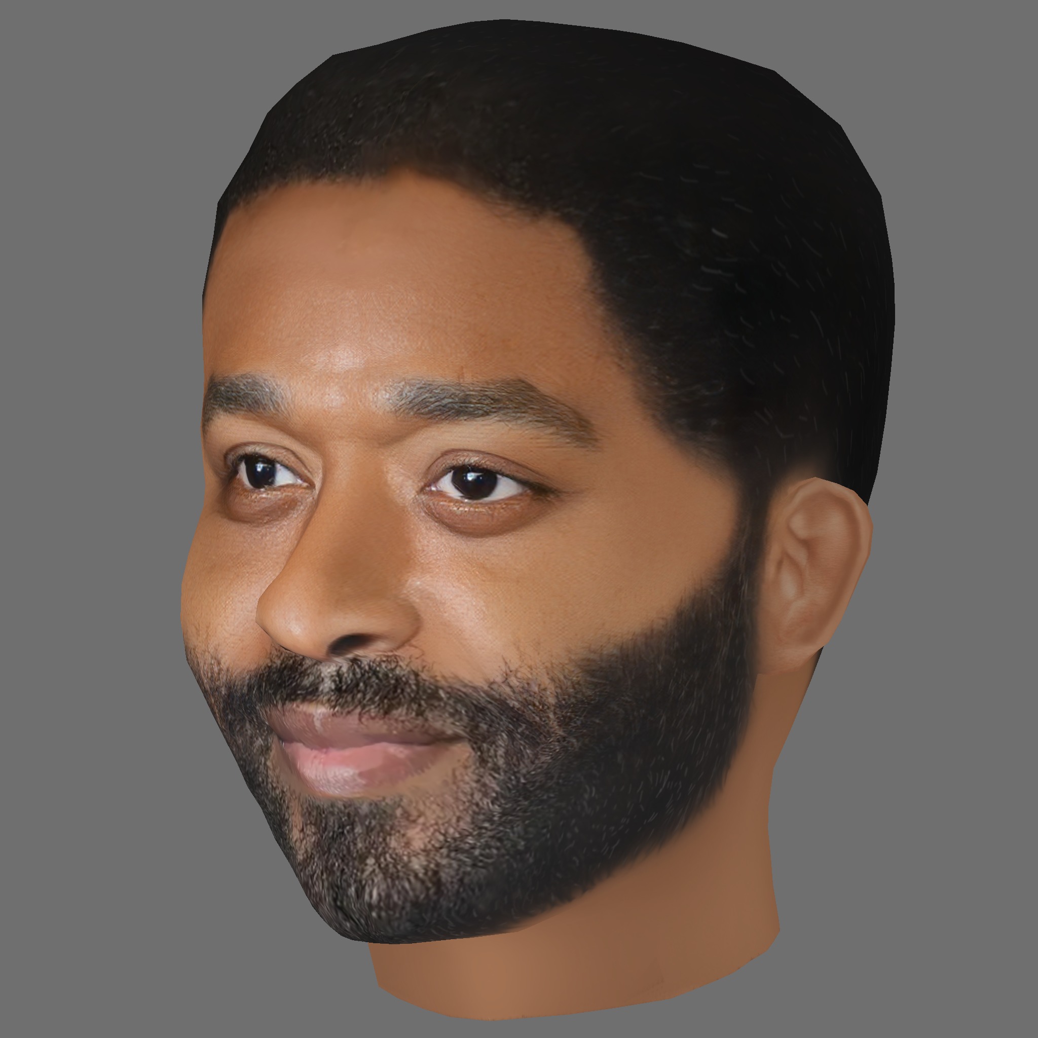 Chiwetel Ejiofor Head - Low poly head for game Low-poly 3D model_1