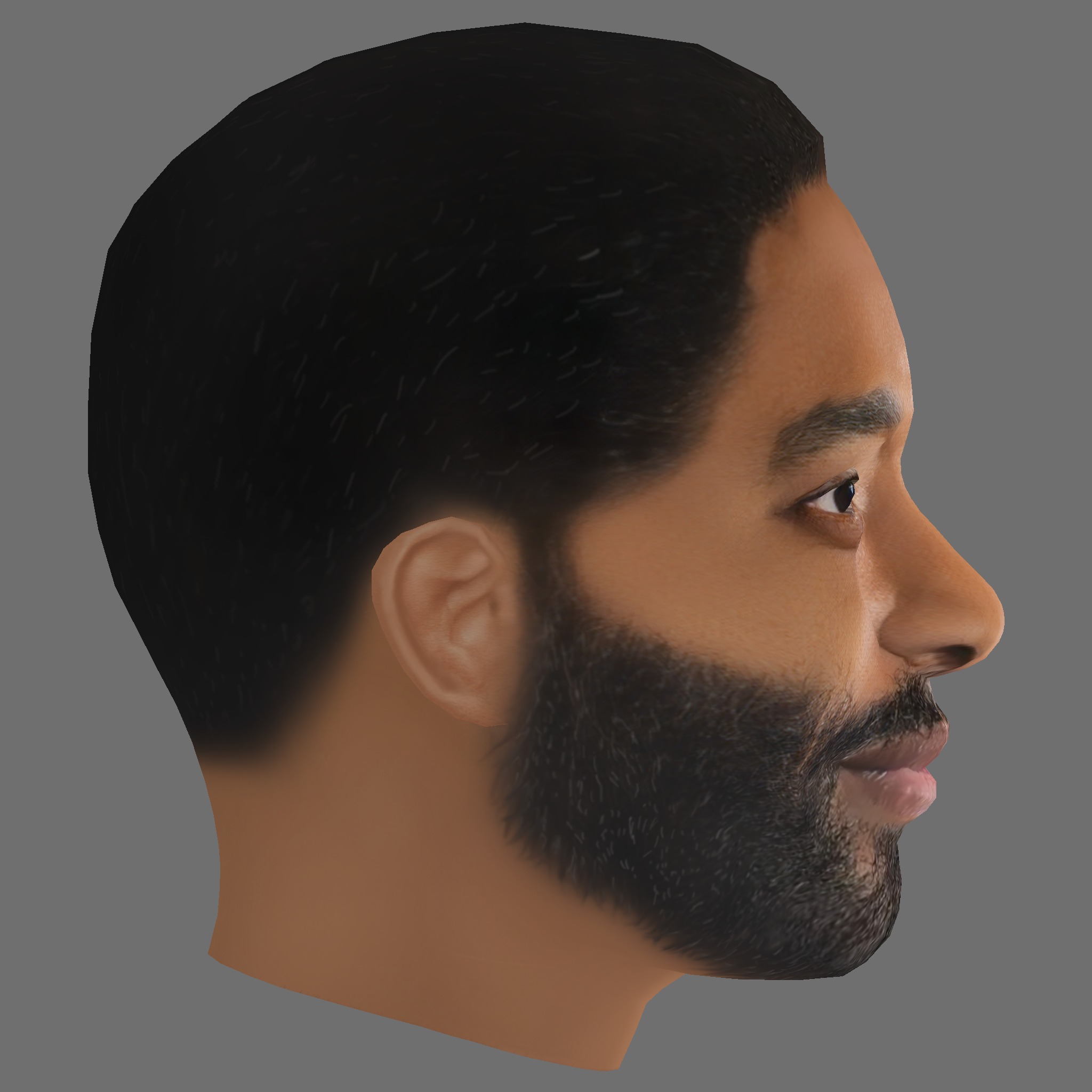 Chiwetel Ejiofor Head - Low poly head for game Low-poly 3D model_5