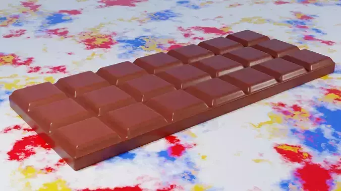 Schokoladentafel braun 3 Reihen breit und 7 Reihen lang