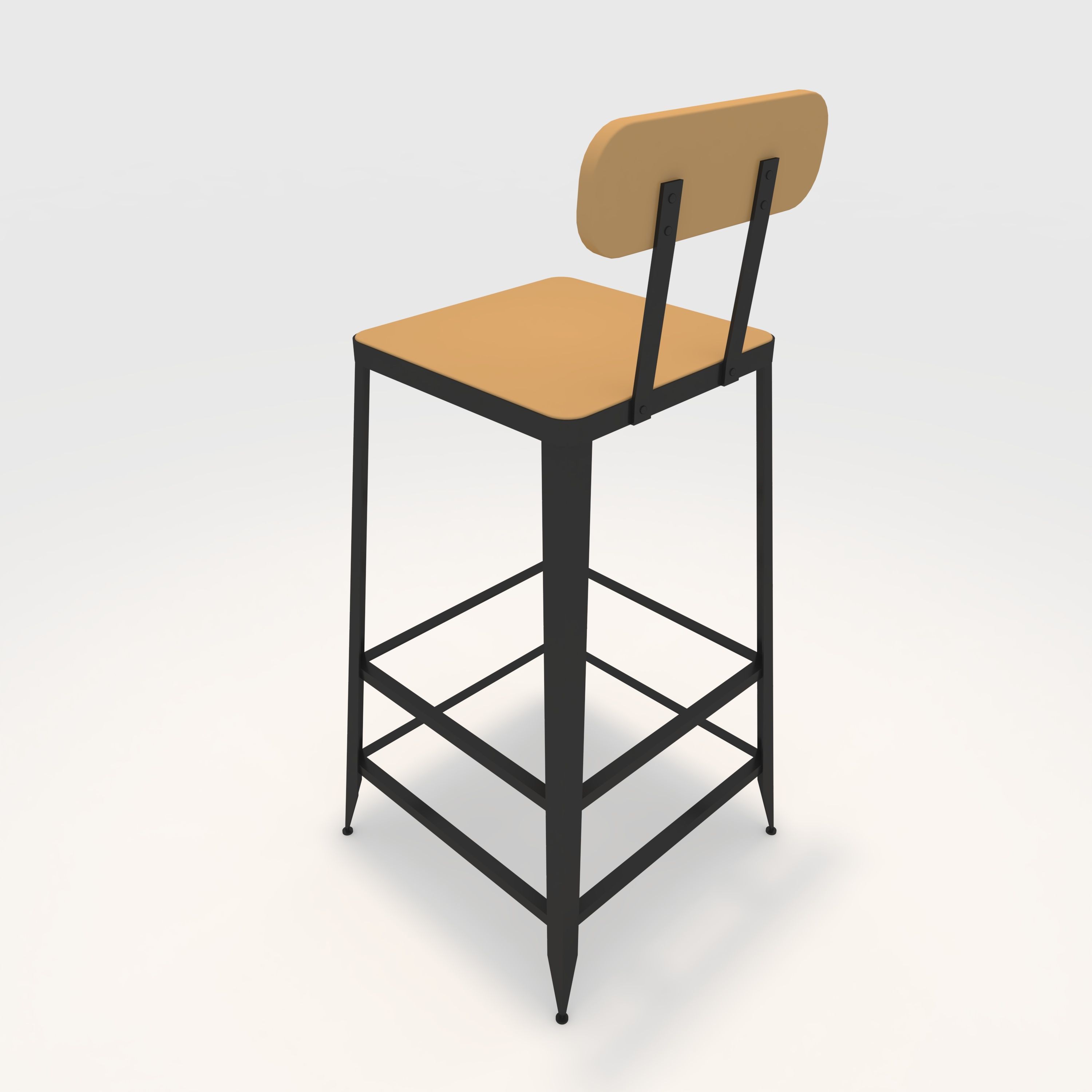 Bar Stool 2 3D model_4