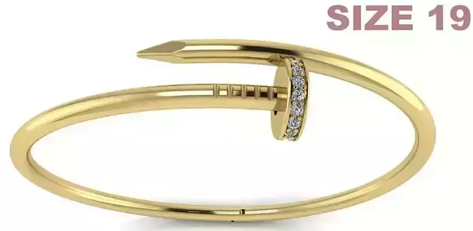Nail Bracelet With Diamonds Size 19 - Just Un Clou