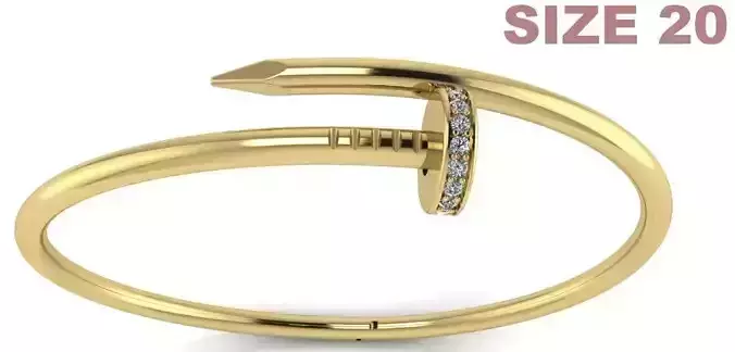 Nail Bracelet With Diamonds Size 20 - Just Un Clou