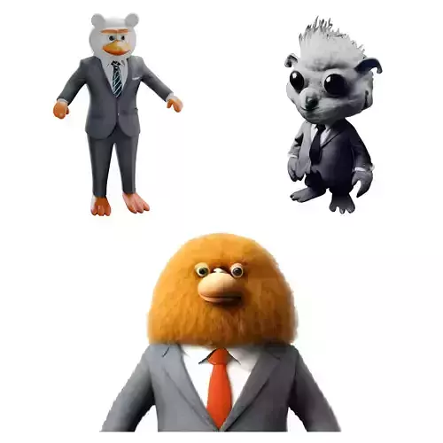 Business Buddies - Professional Animal Character Set 3D print model