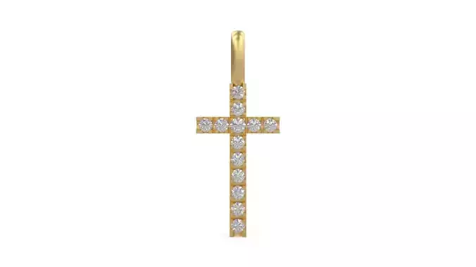Model 1101 Cross Diamond Pave Pendant