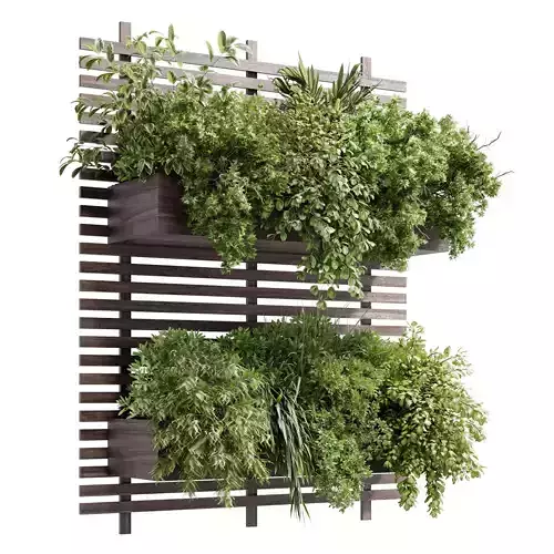 wall plant - hanging plants - outdoor plant set 214 3D model