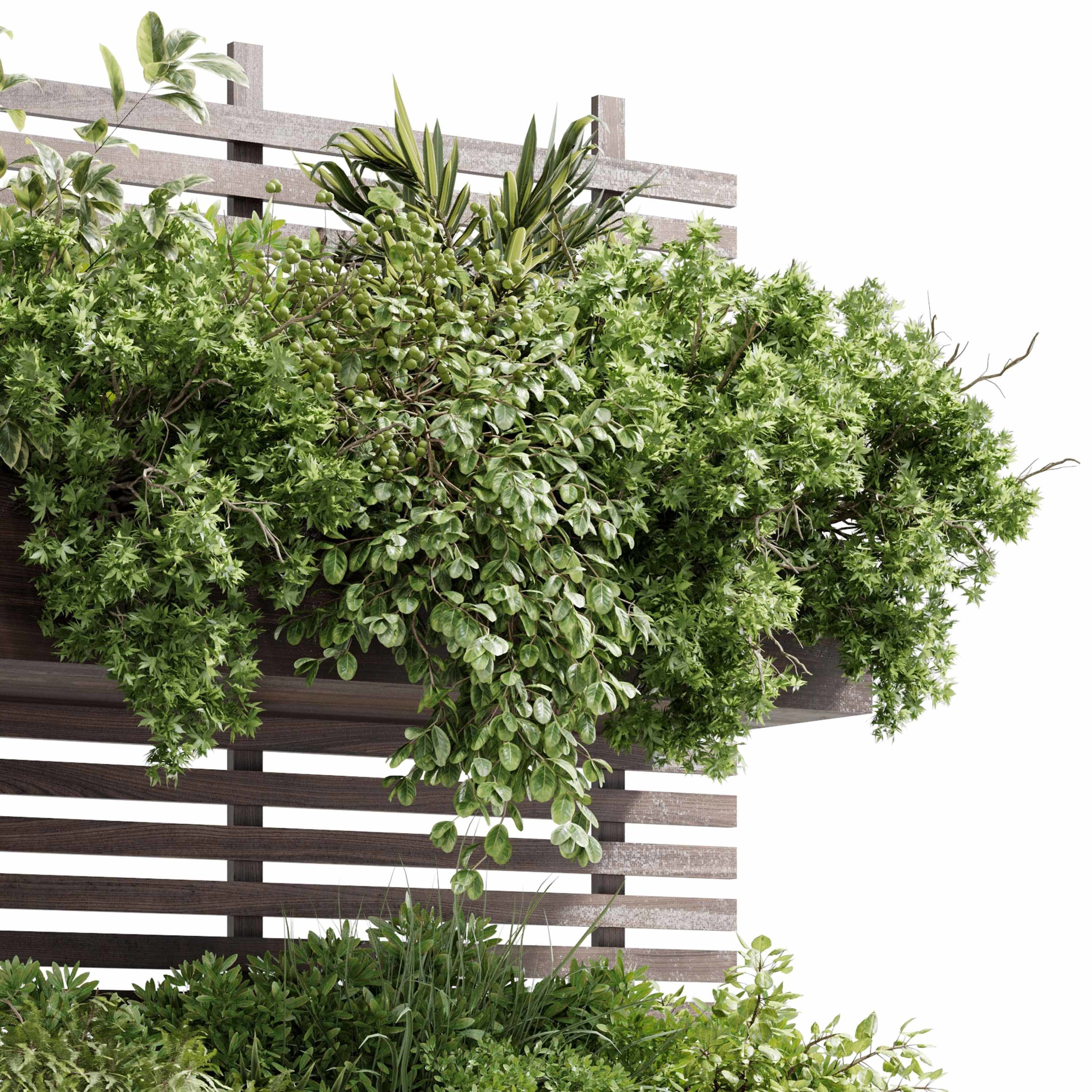 wall plant - hanging plants - outdoor plant set 214 3D model_3