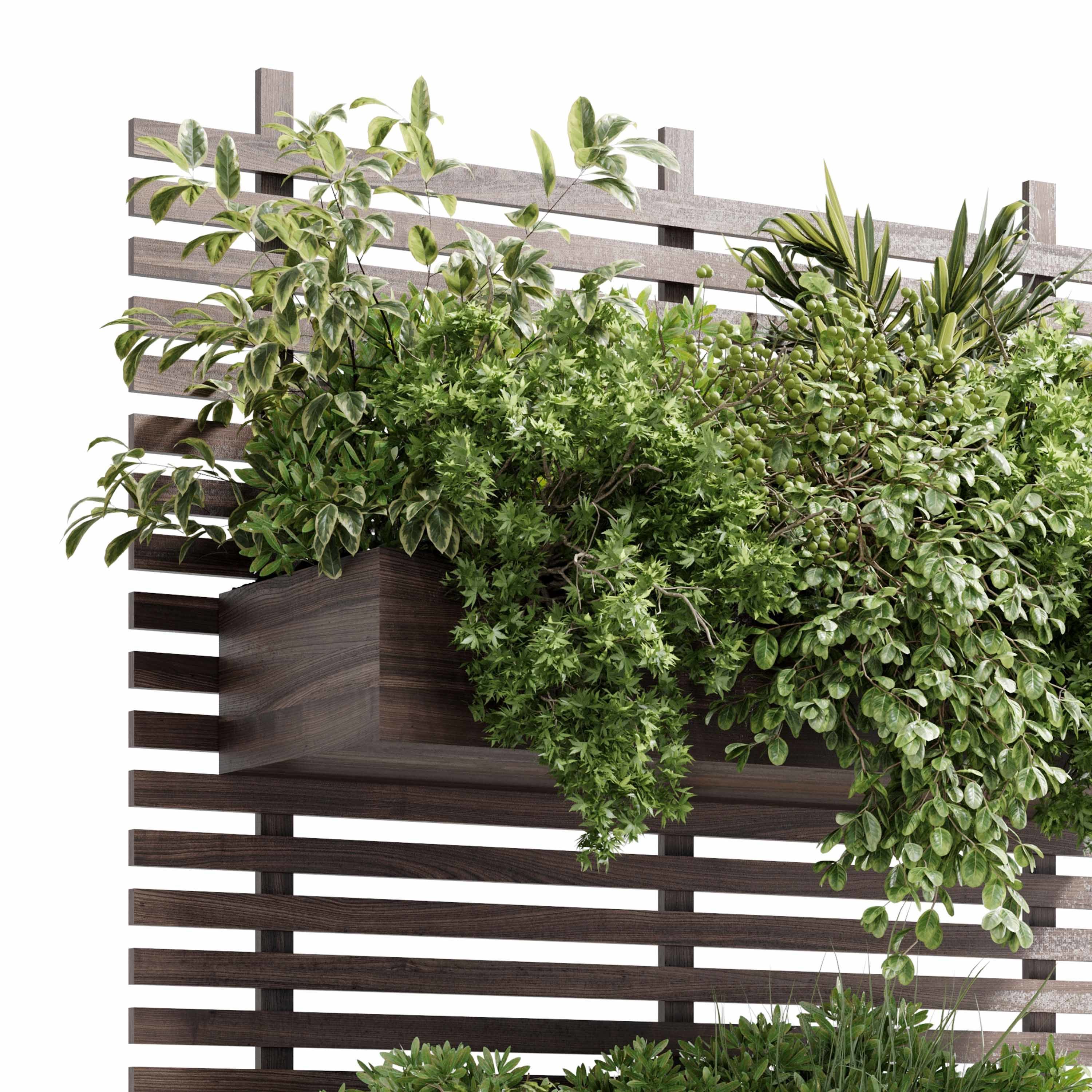 wall plant - hanging plants - outdoor plant set 214 3D model_2