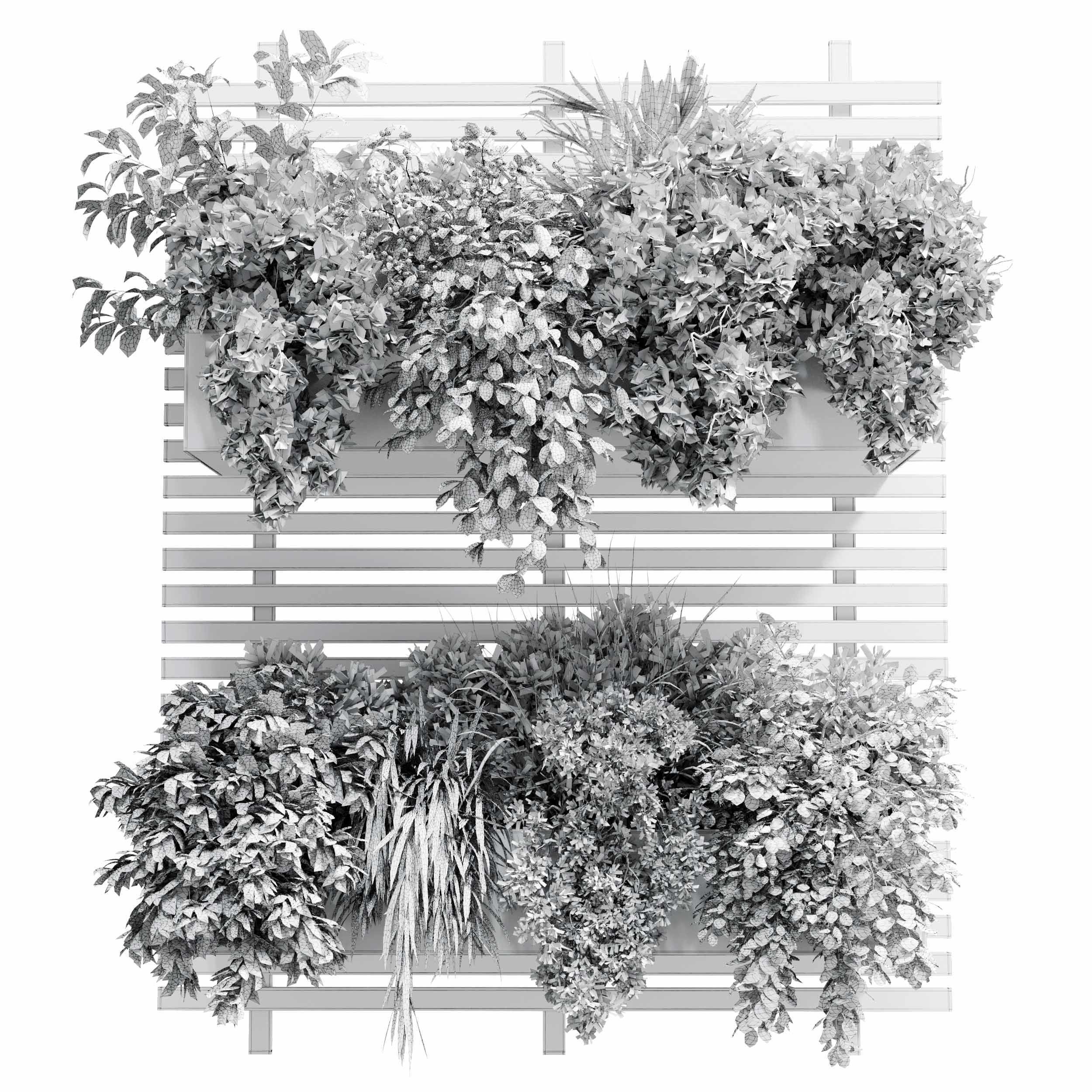 wall plant - hanging plants - outdoor plant set 214 3D model_5