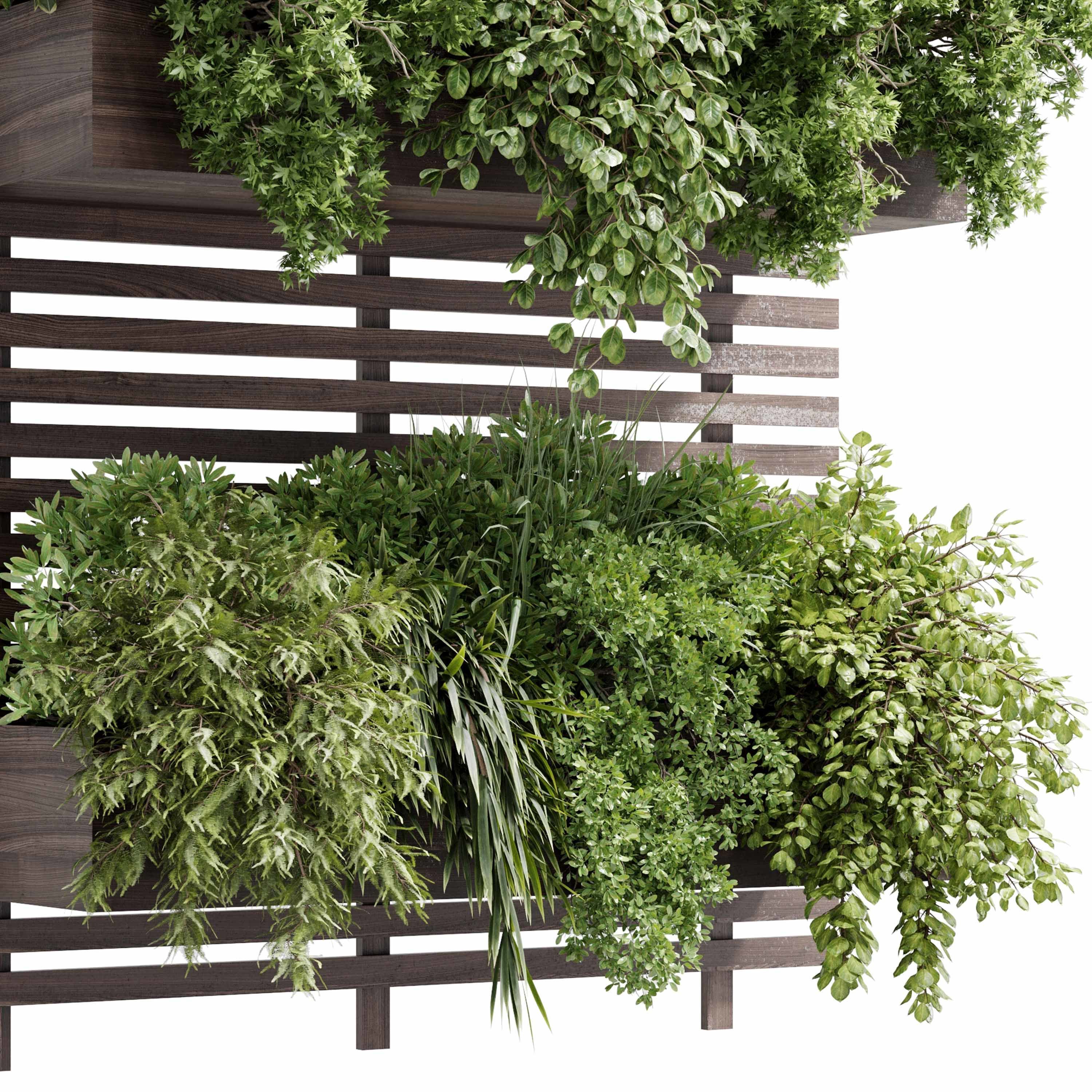 wall plant - hanging plants - outdoor plant set 214 3D model_4
