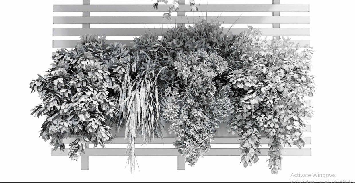 wall plant - hanging plants - outdoor plant set 214 3D model_10