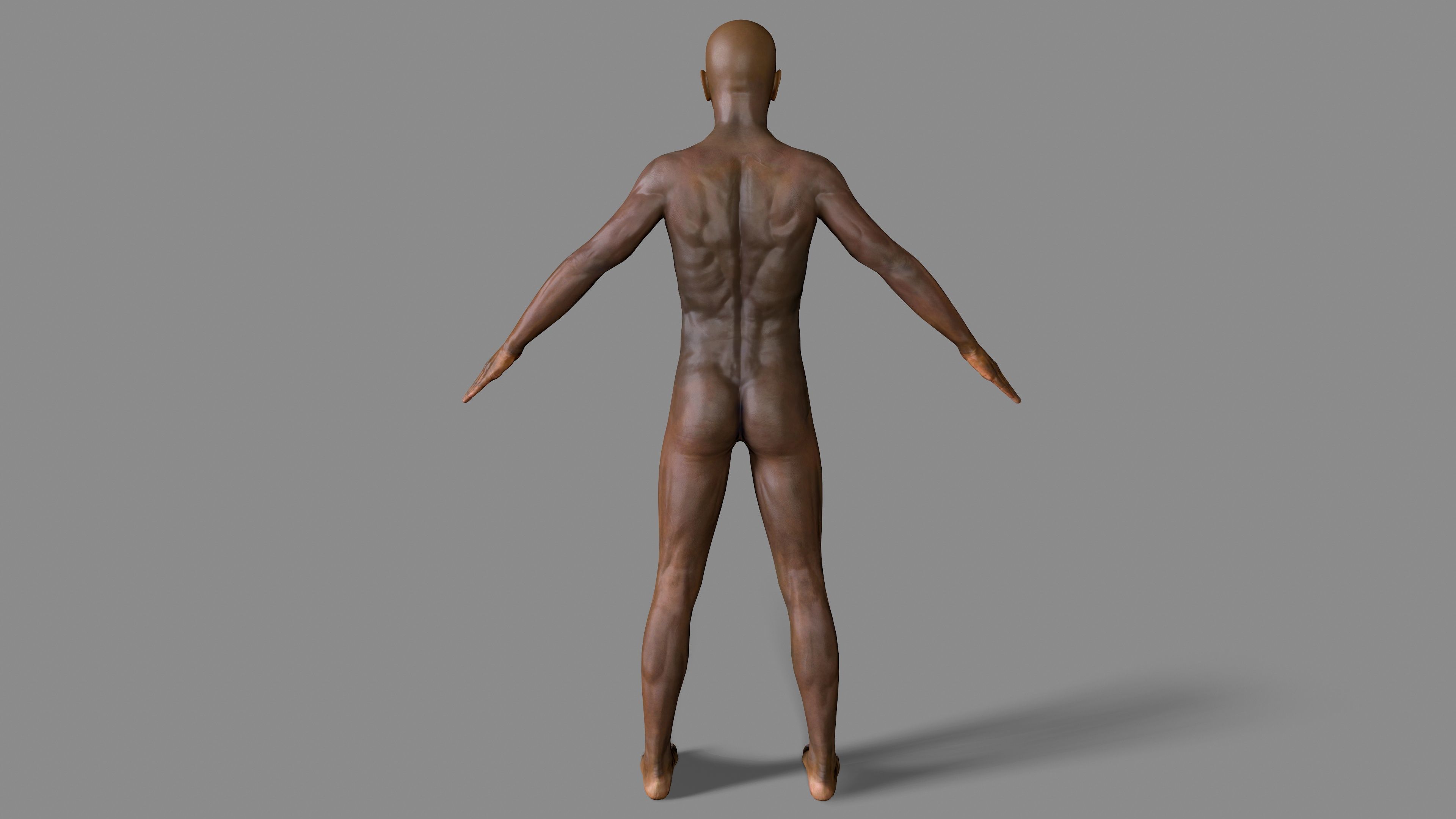 Black man body Low-poly 3D model_3