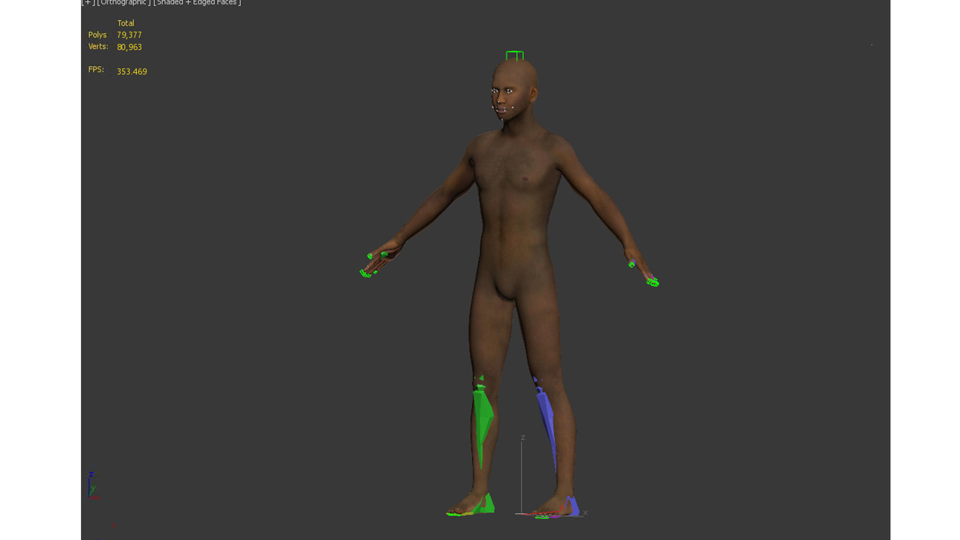 Black man body Low-poly 3D model_16