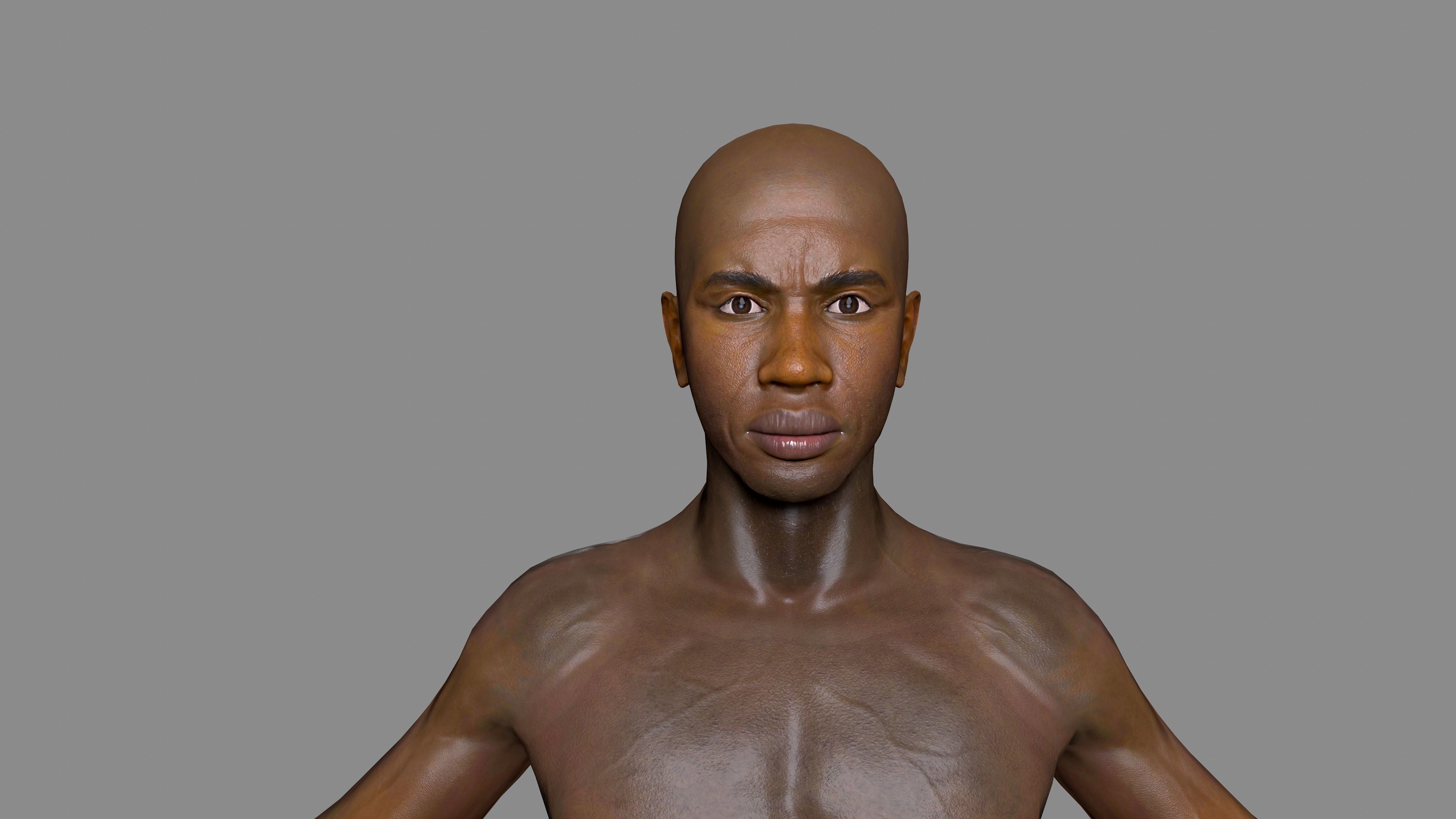Black man body Low-poly 3D model_5