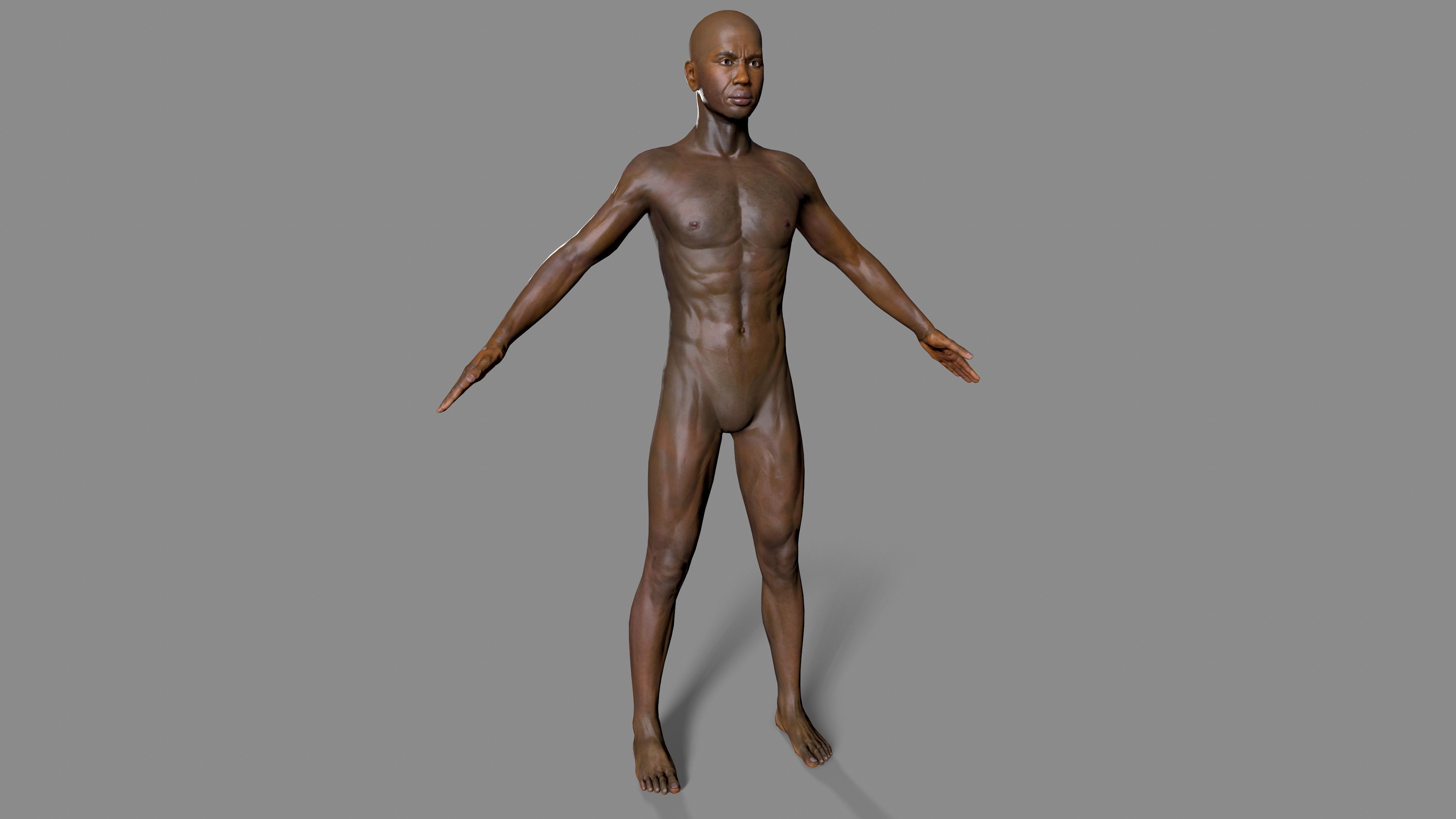 Black man body Low-poly 3D model_4