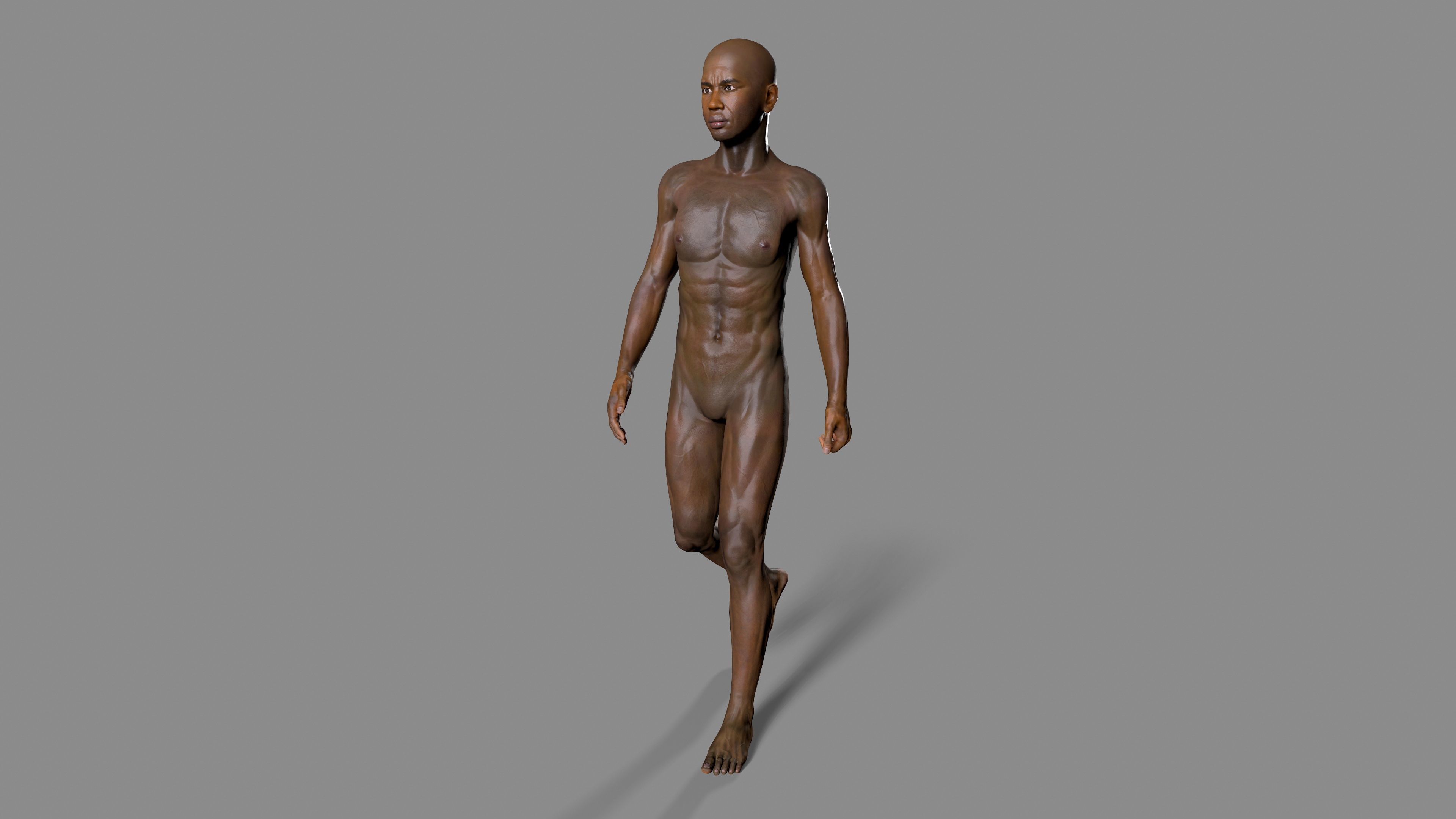 Black man body Low-poly 3D model_9