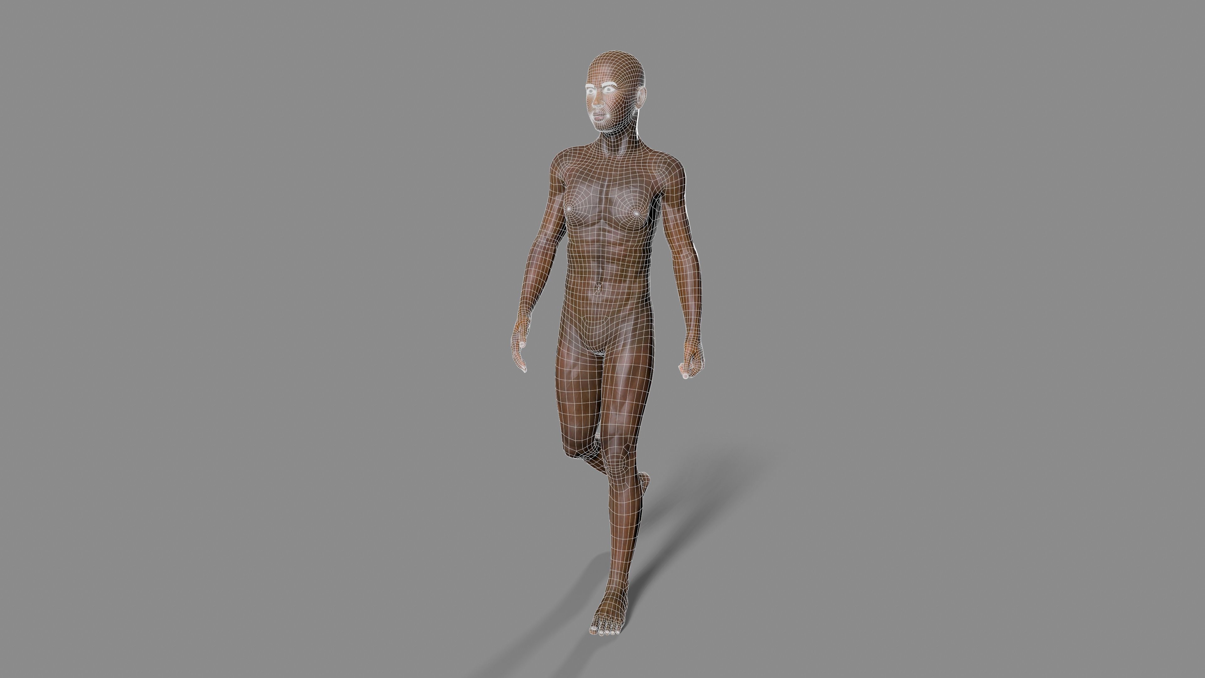 Black man body Low-poly 3D model_12