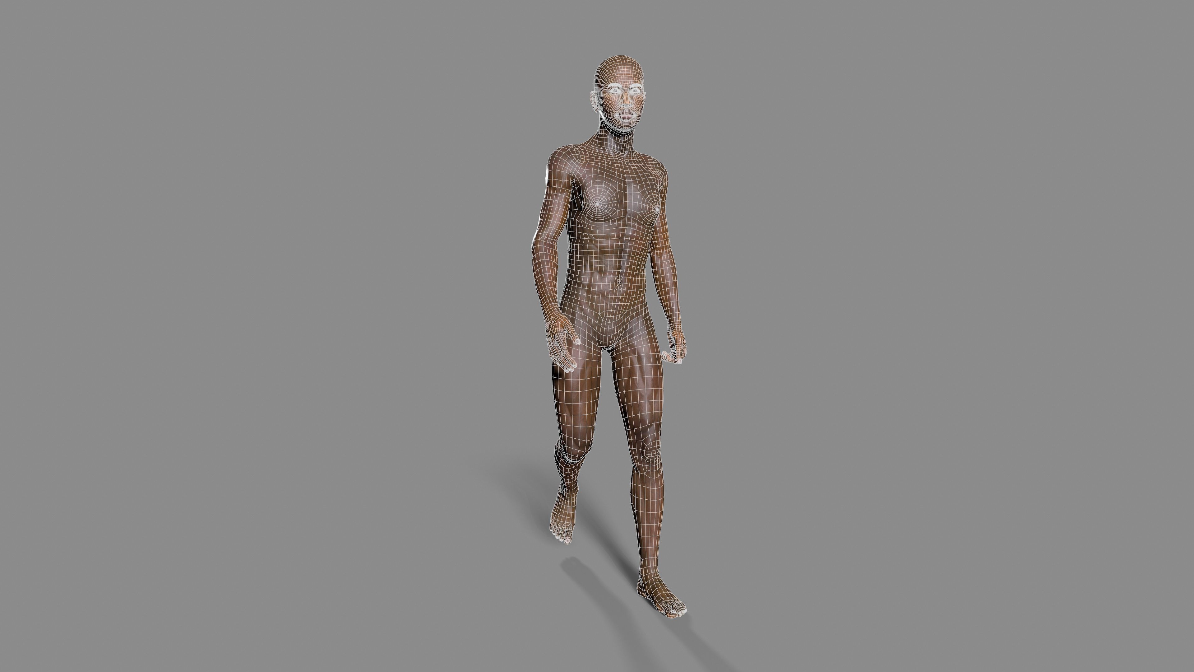 Black man body Low-poly 3D model_11